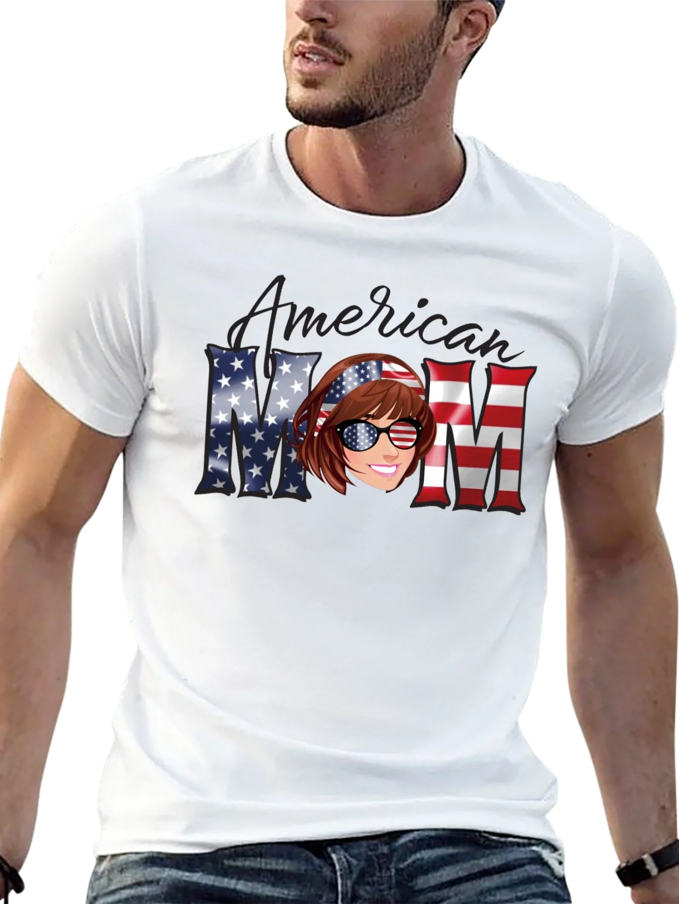 Camiseta Mam¨¢ Americana - Dise?o Patri¨®tico