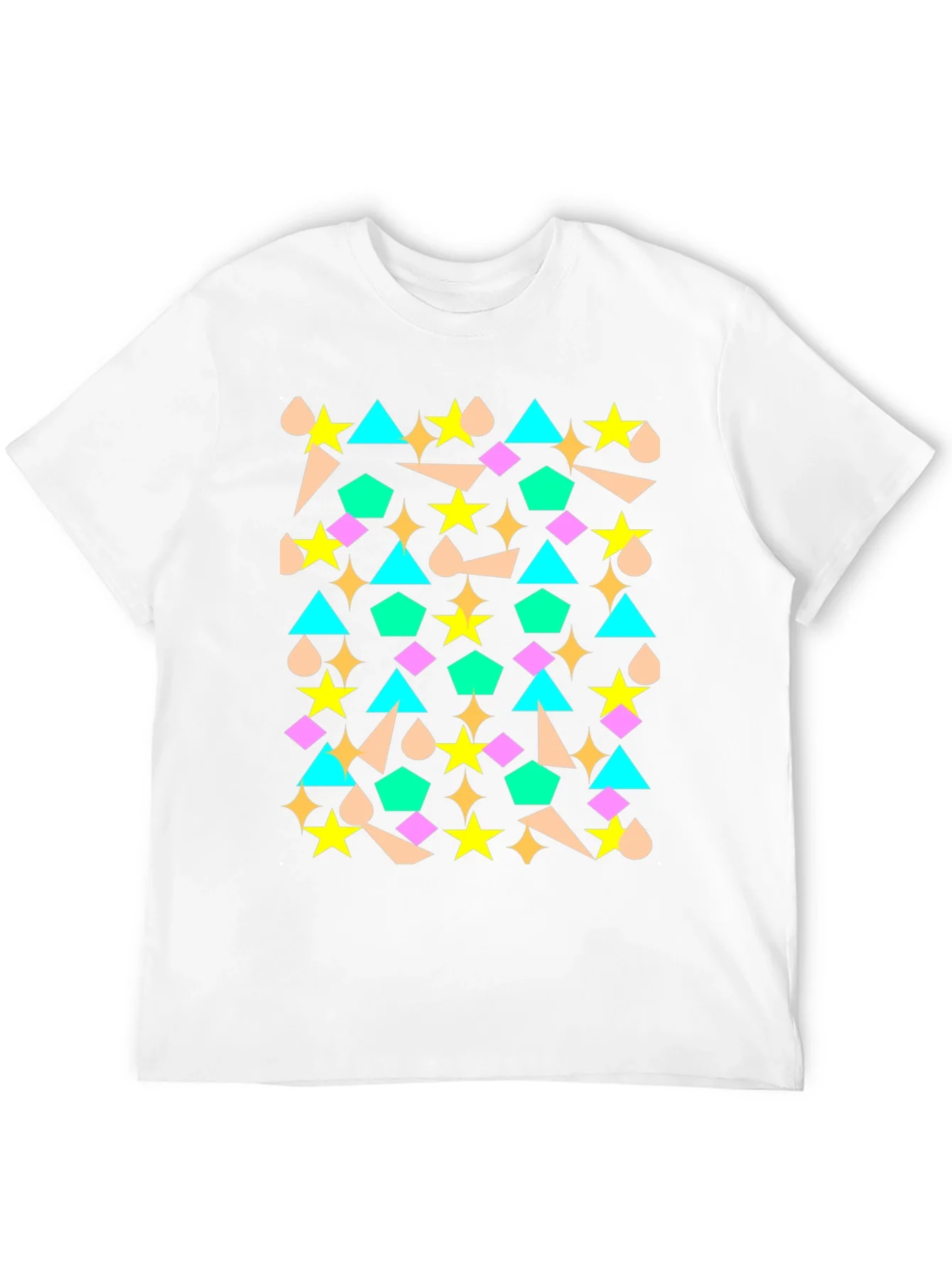 Camiseta Negra con Dise?o Geom¨¦trico Abstracto
