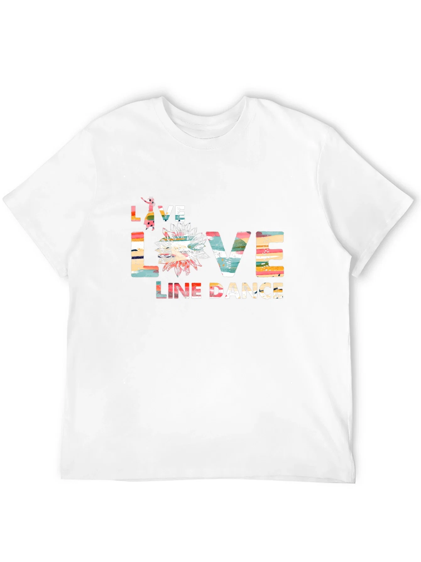 Rebbecca Live Love Line Dance Black T-Shirt