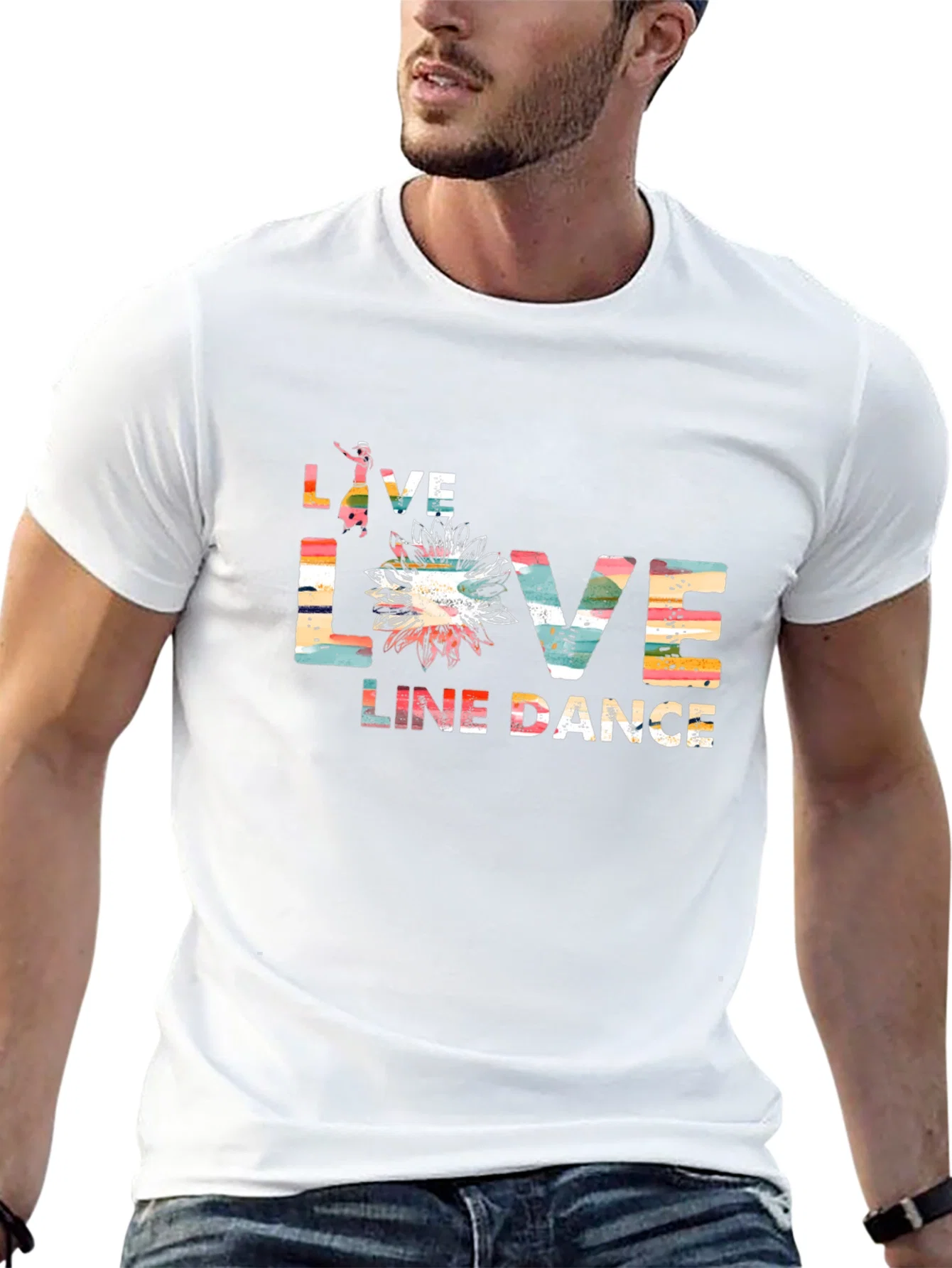 Rebbecca Live Love Line Dance Black T-Shirt