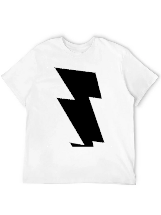 Rebbecca Lightning Bolt Graphic Tee - Bold Black Cotton T-Shirt