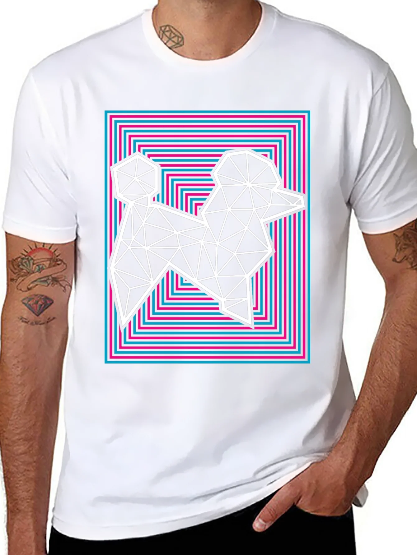 Rebbecca Geometric Poodle Graphic Tee - Stylish Mens T-Shirt