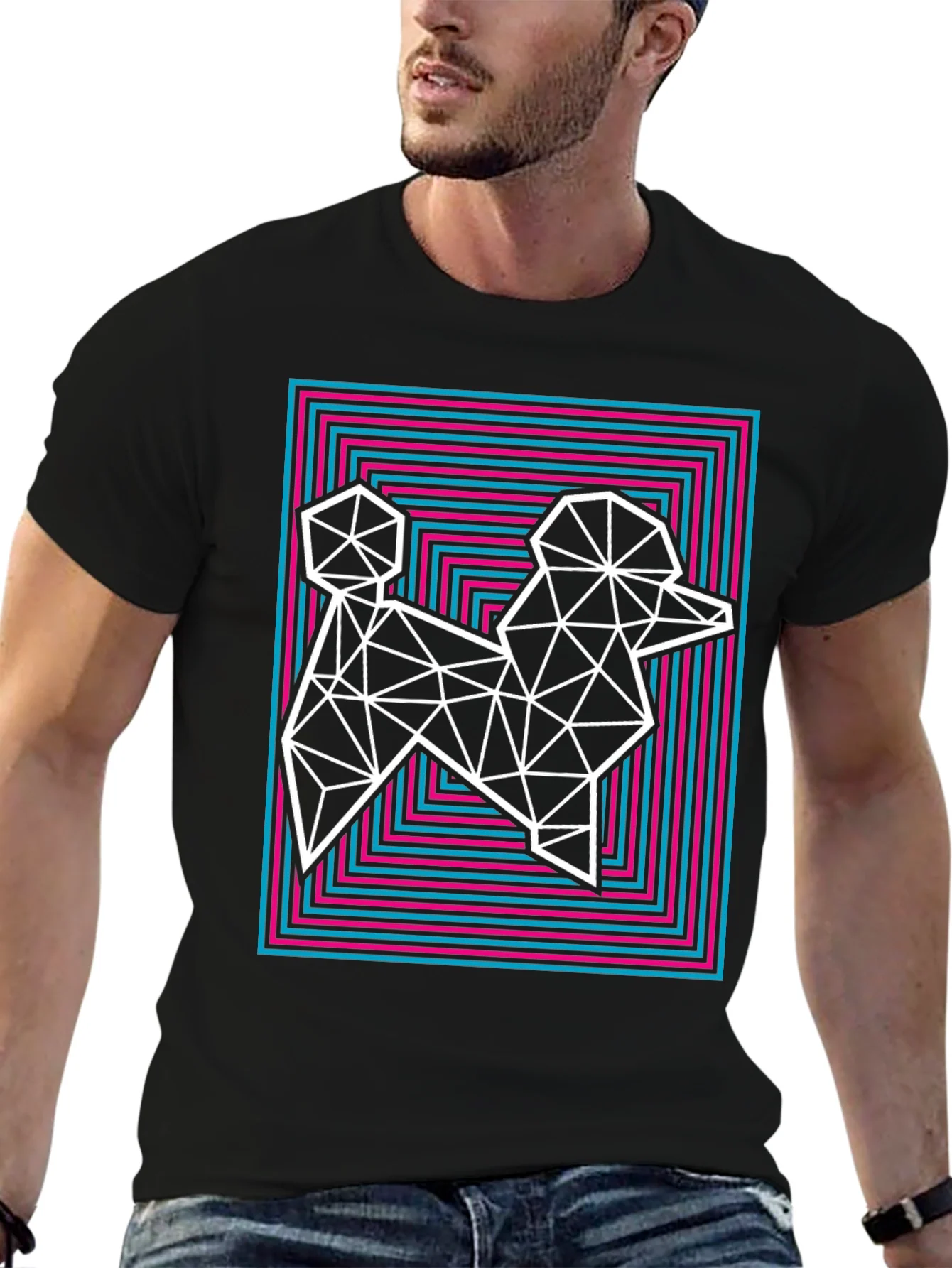 Rebbecca Geometric Poodle Graphic Tee - Stylish Mens T-Shirt