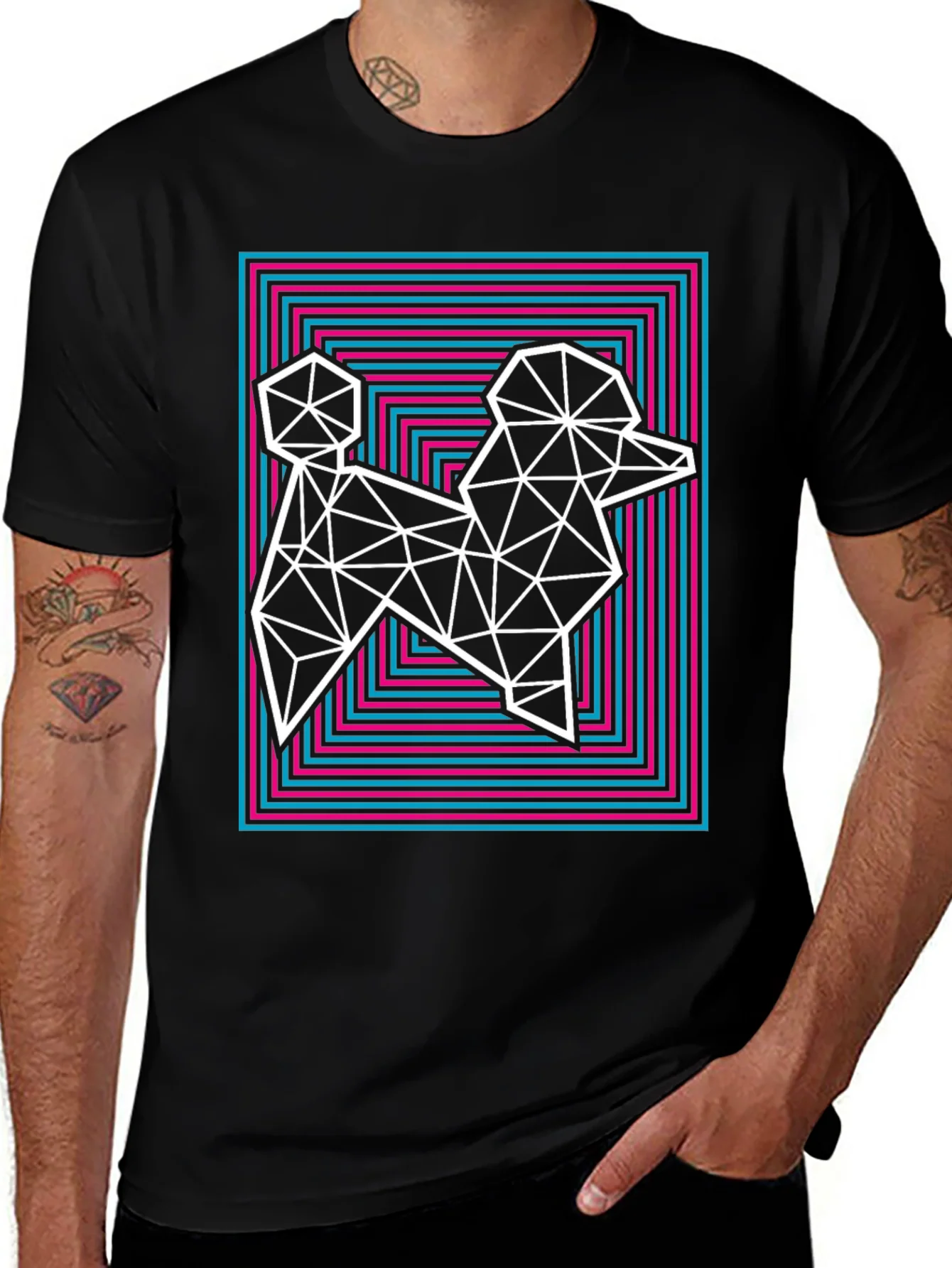 Rebbecca Geometric Poodle Graphic Tee - Stylish Mens T-Shirt