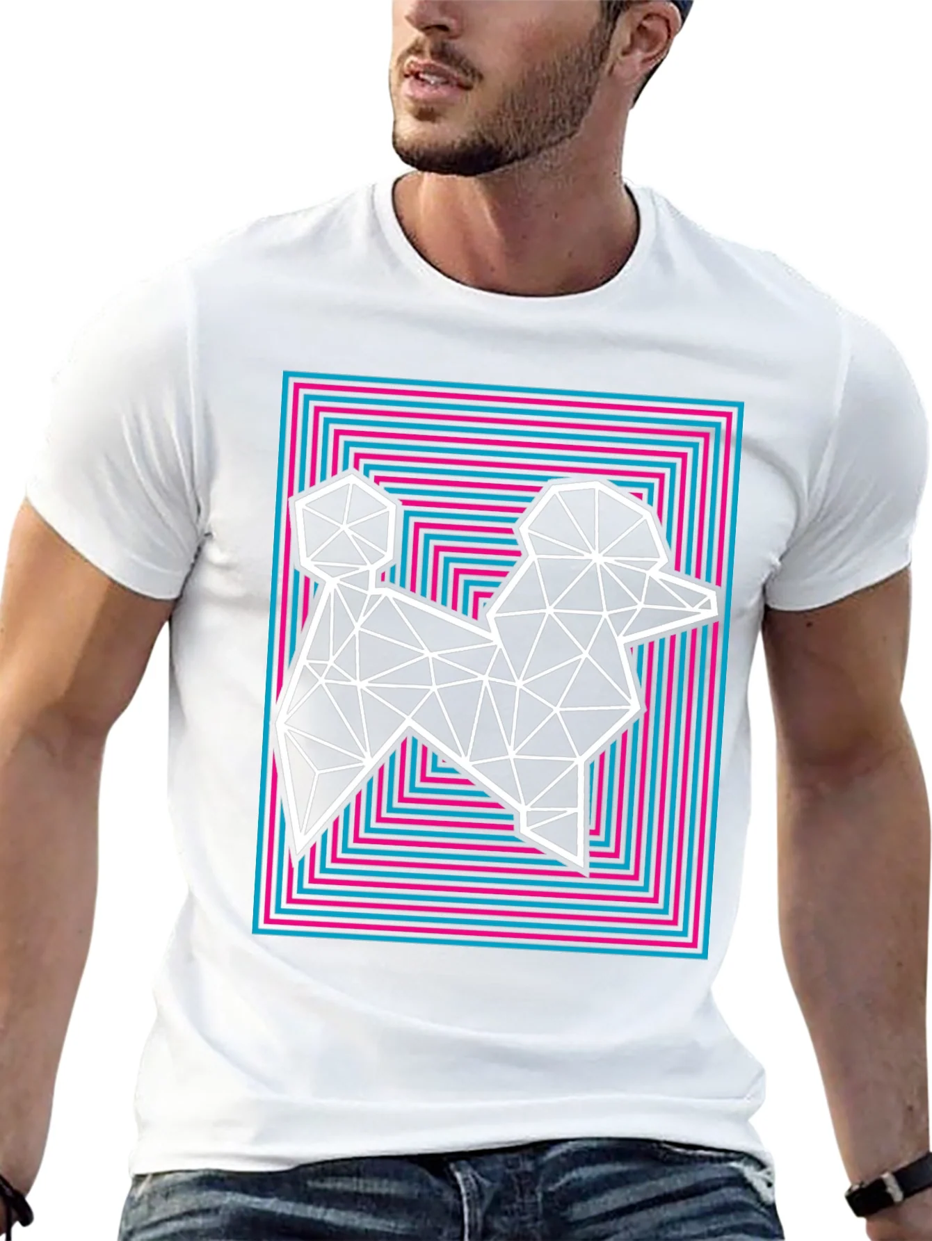 Rebbecca Geometric Poodle Graphic Tee - Stylish Mens T-Shirt