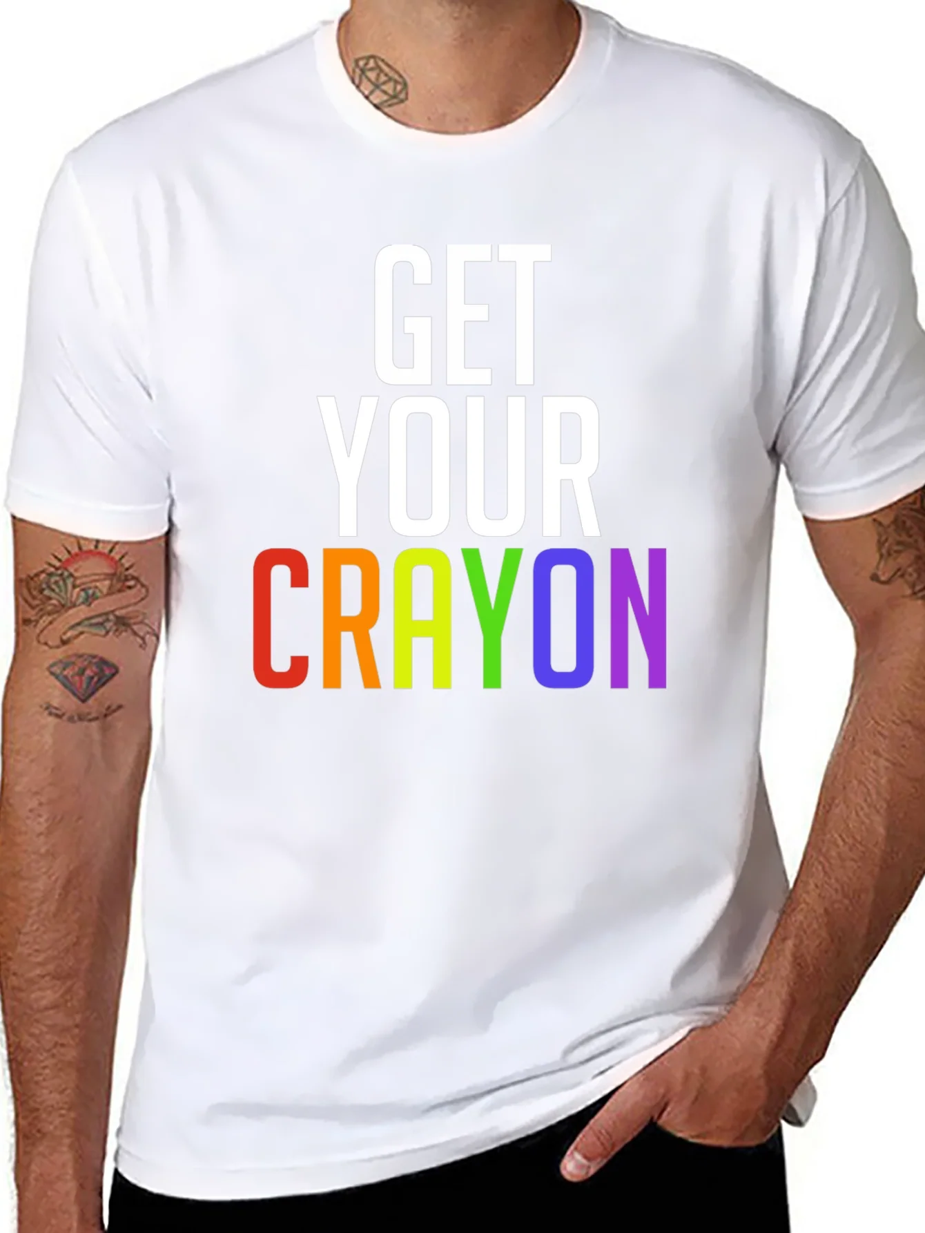 Rebbecca Get Your Crayon LGBT Pride Rainbow T-Shirt