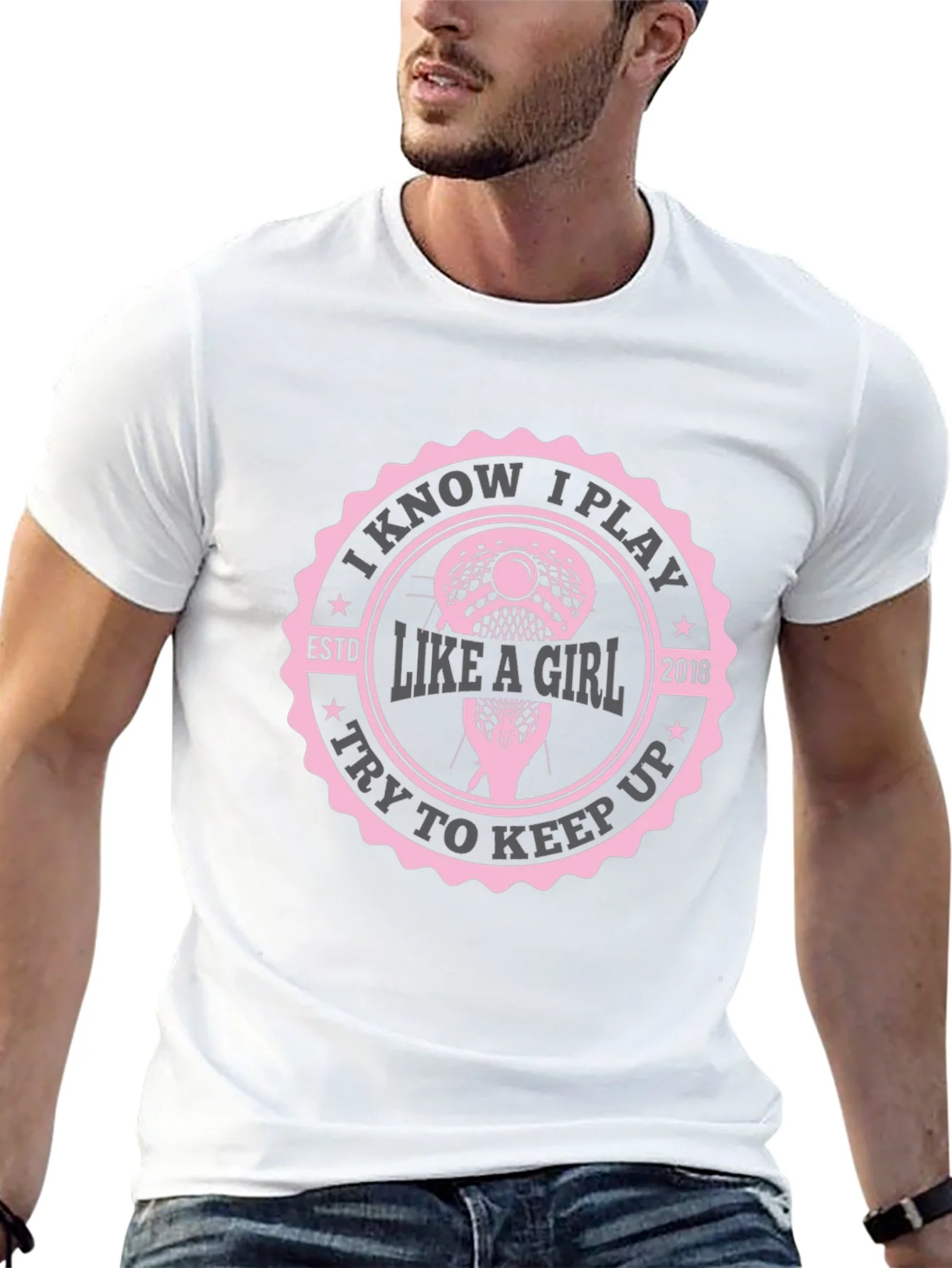 Camiseta Negra Lacrosse: Juego Como Una Chica