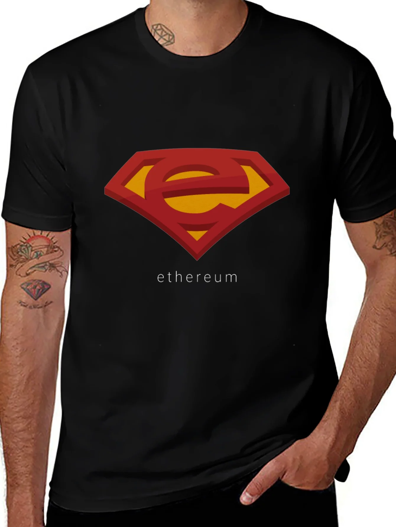 Rebbecca Ethereum Superman Logo T-Shirt - Black