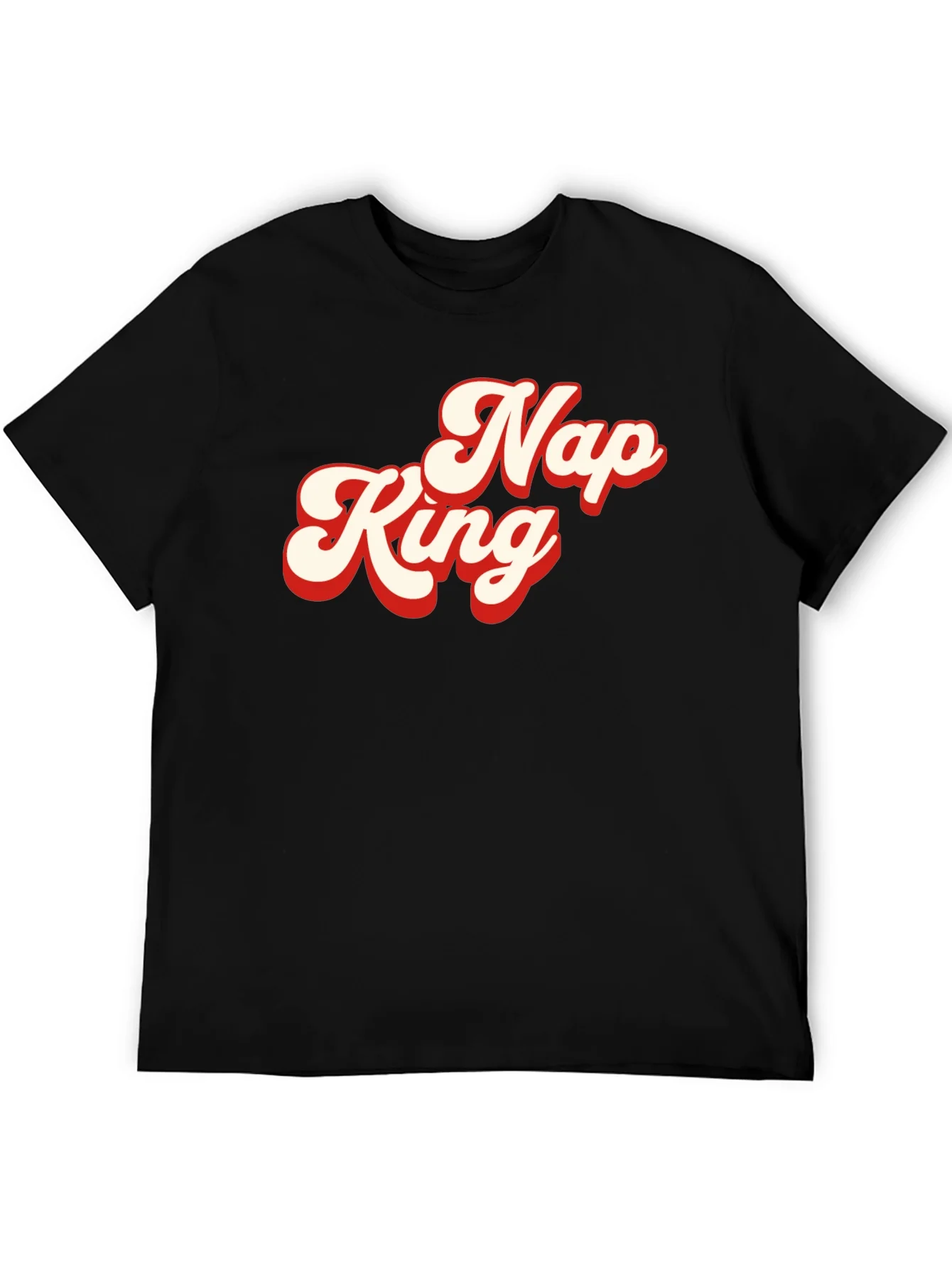 Camiseta Negra Nap King Estilo Retro