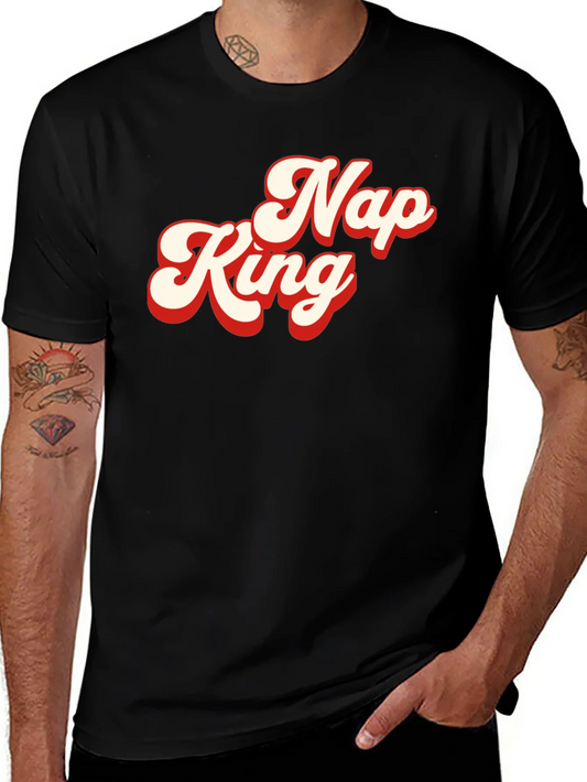 Camiseta Negra Nap King Estilo Retro