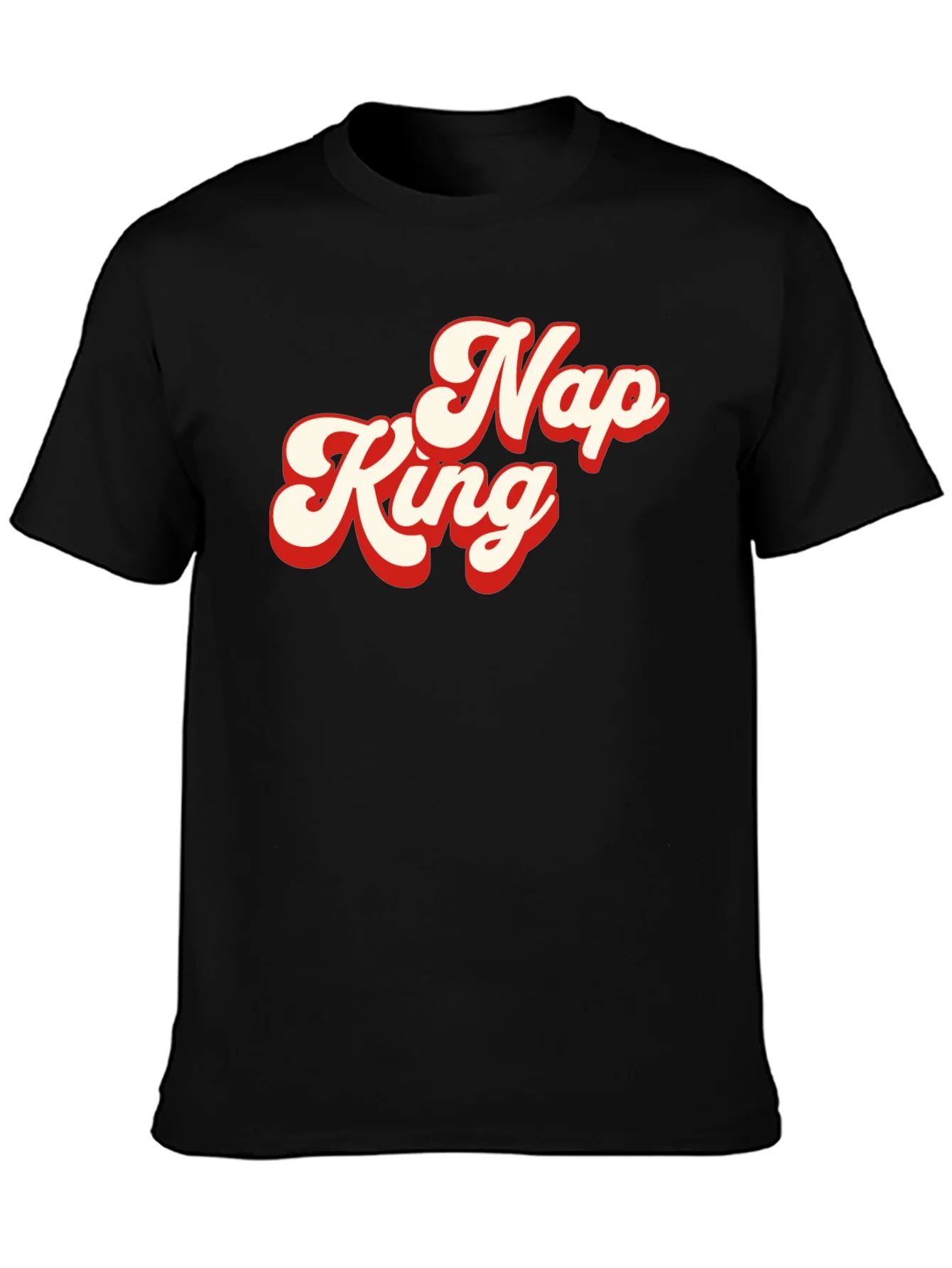 Camiseta Negra Nap King Estilo Retro