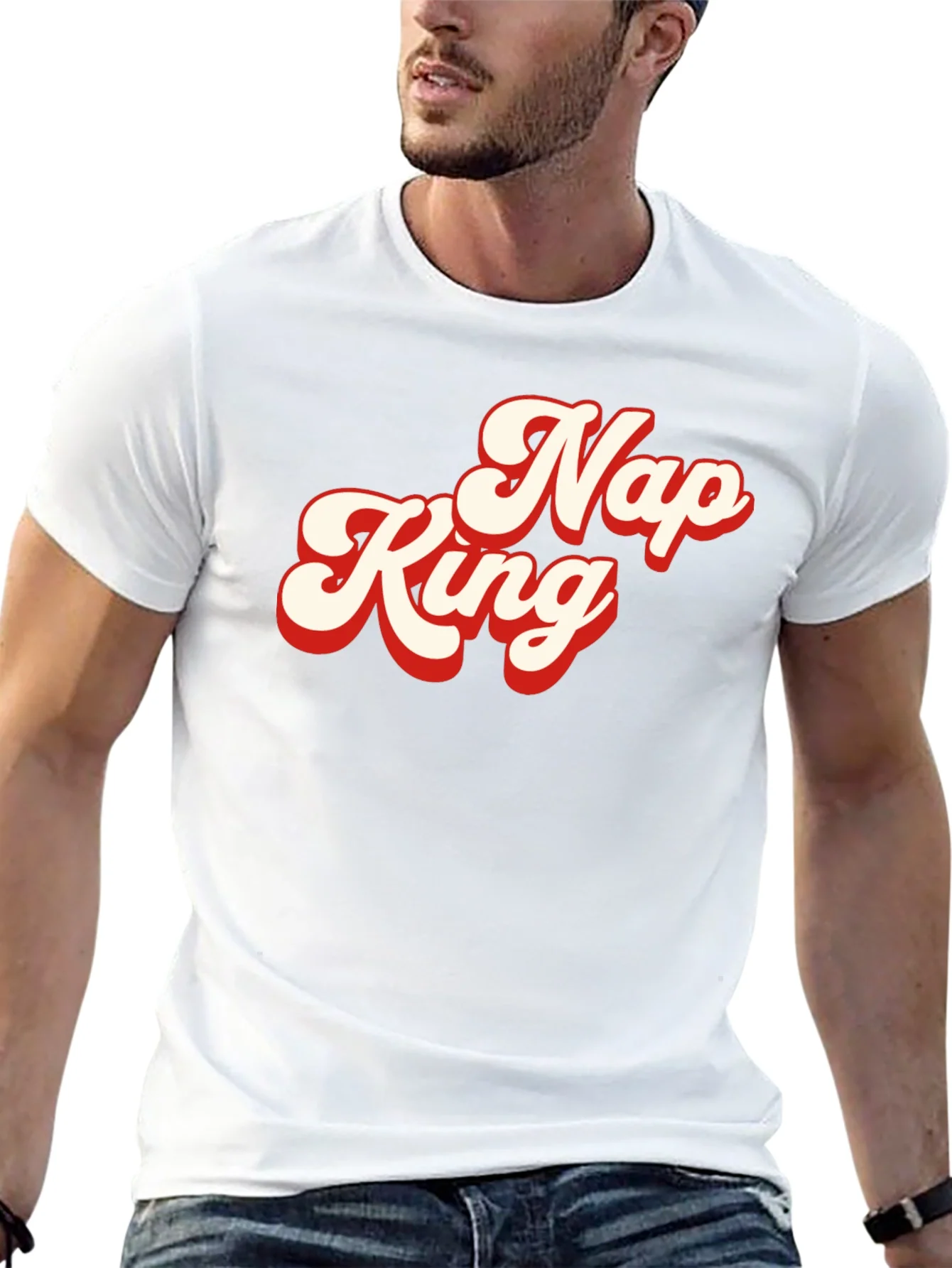 Camiseta Negra Nap King Estilo Retro