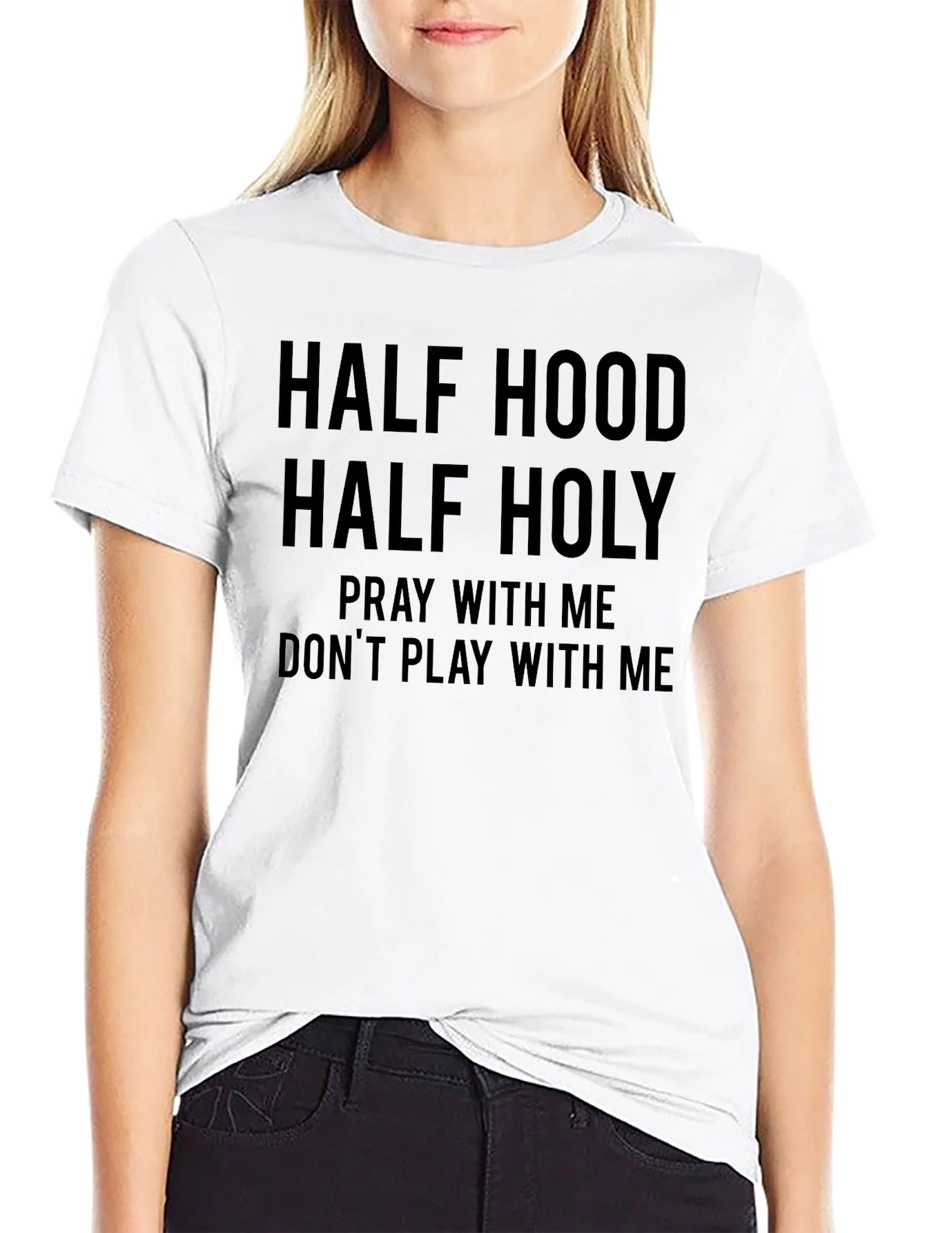 Rebbecca Half Hood Half Holy Graphic Tee