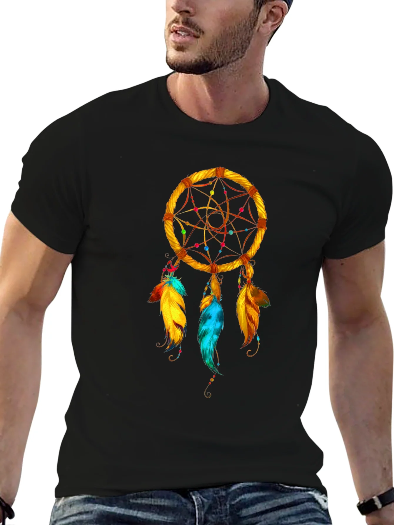Rebbecca Dream Catcher Graphic Tee - Stylish Black T-Shirt