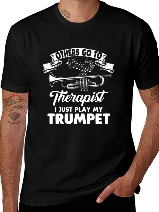 Camiseta Negra Trompeta Terapia