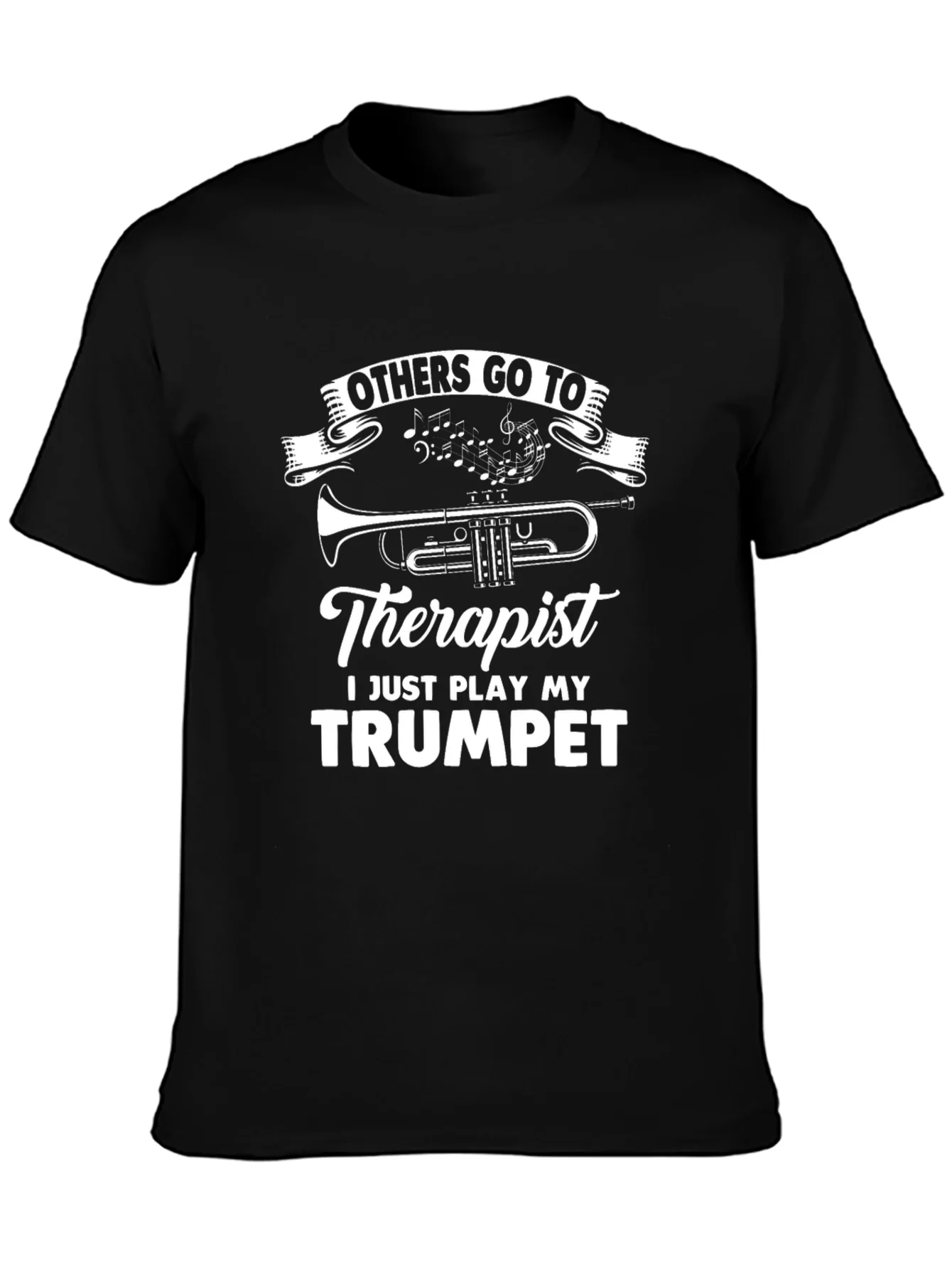 Camiseta Negra Trompeta Terapia