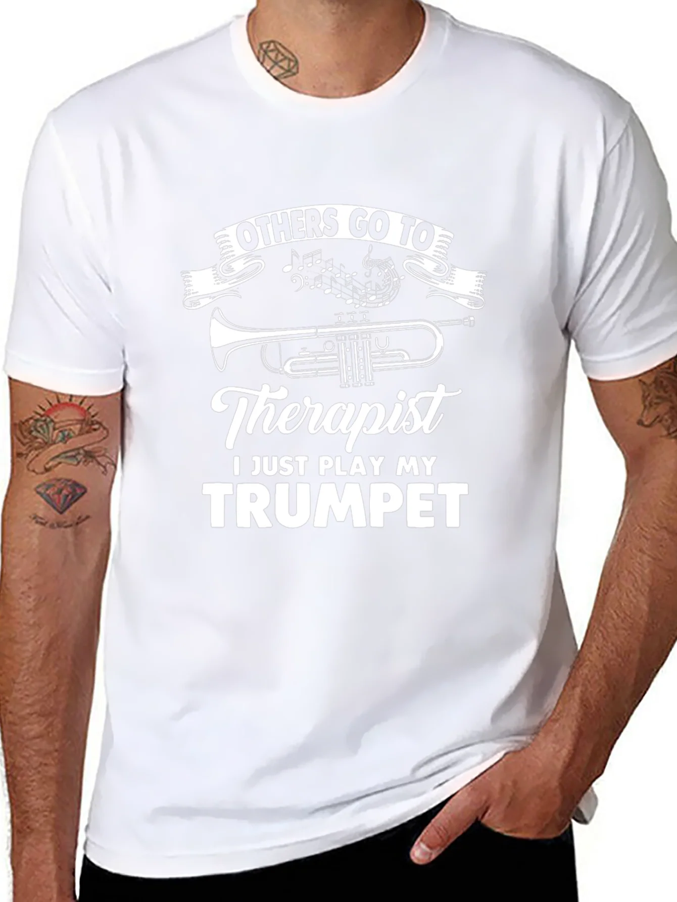 Camiseta Negra Trompeta Terapia