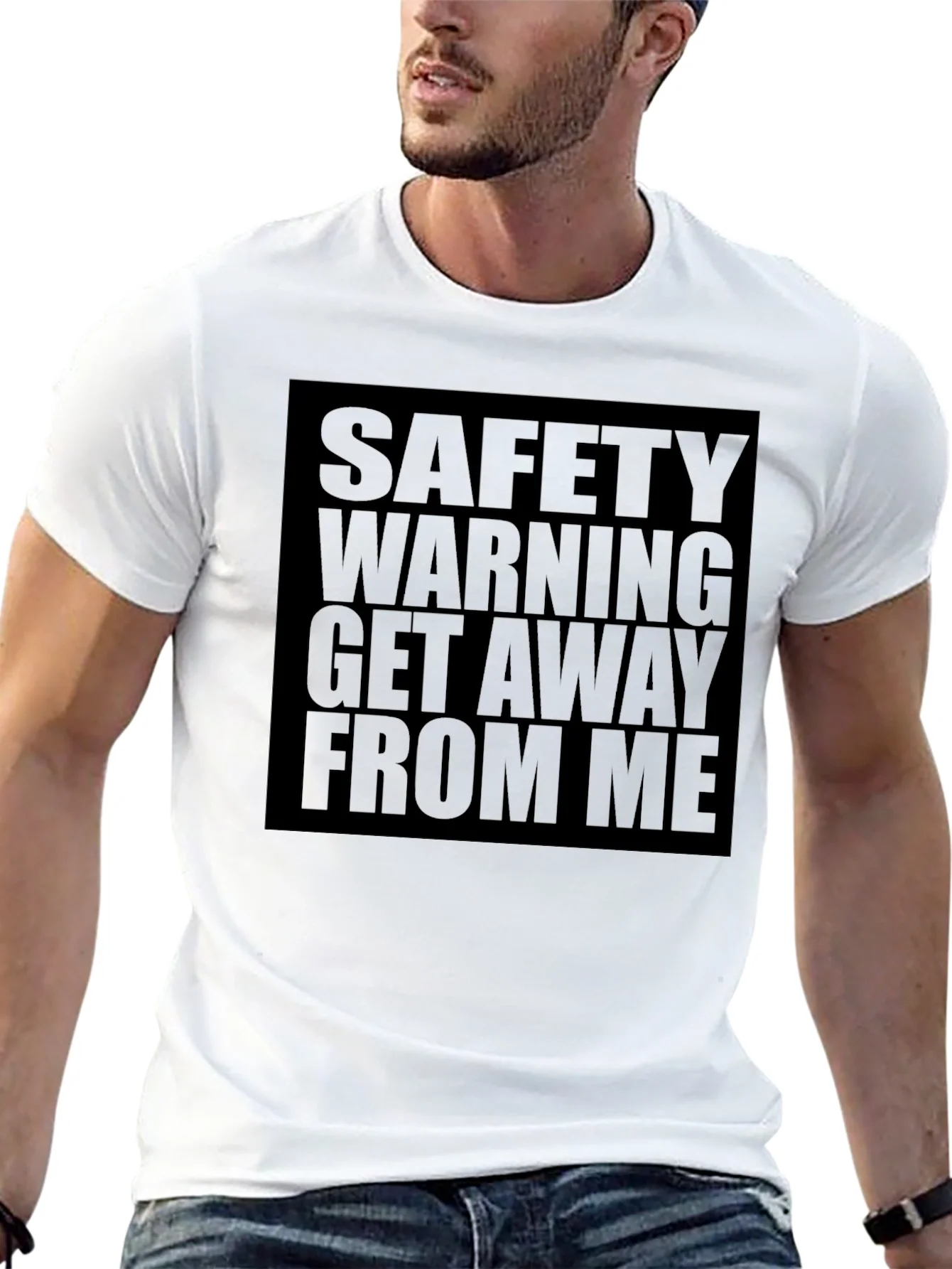 Camiseta Negra: Safety Warning - Get Away From Me