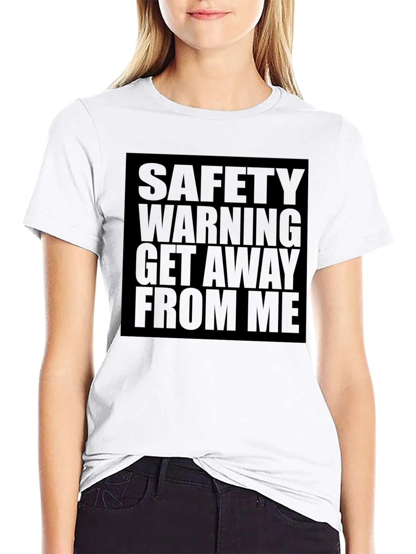 Camiseta Negra: Safety Warning - Get Away From Me