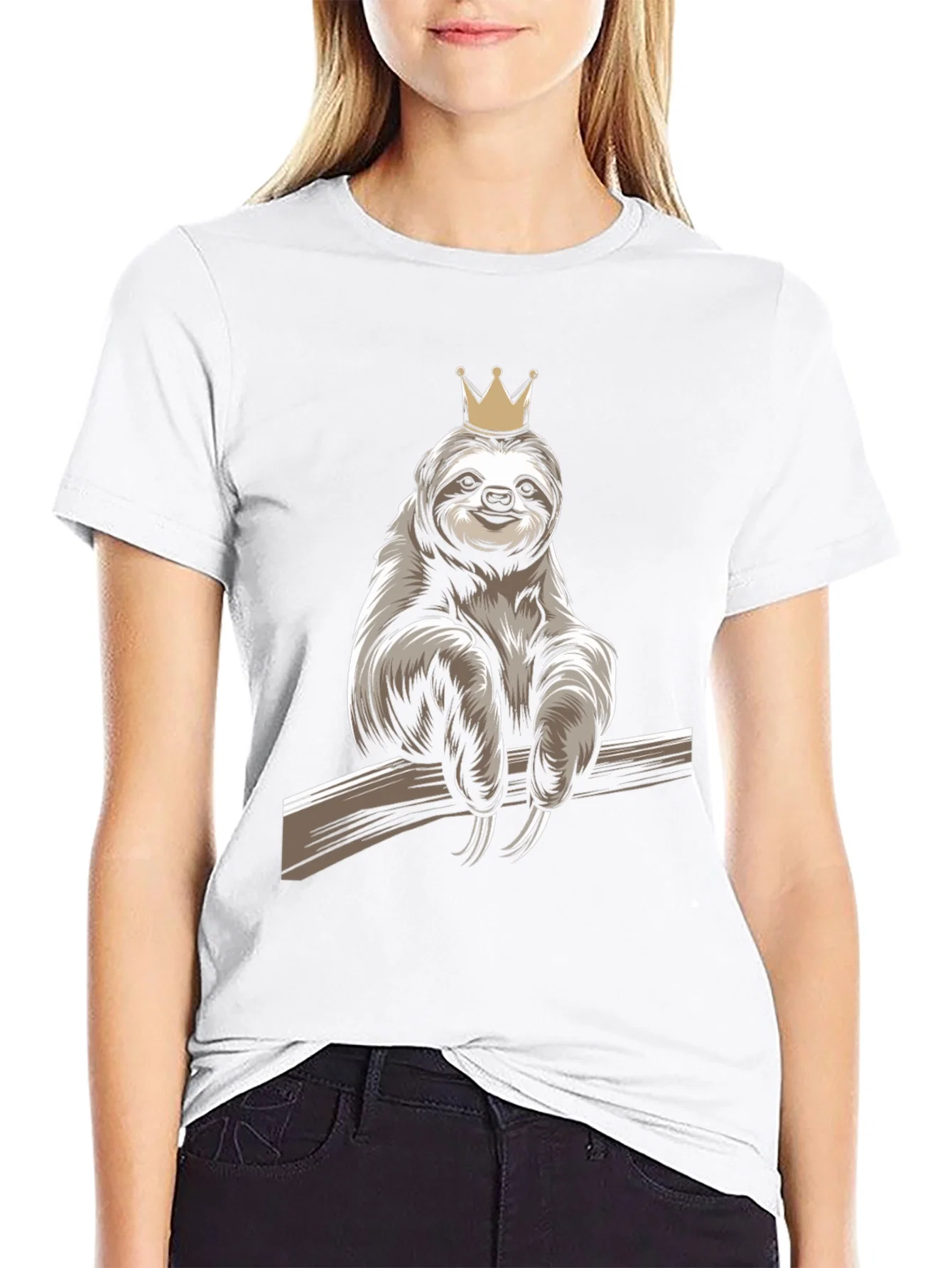 Rebbecca Sloth King Graphic T-Shirt - Relaxed Casual Wear