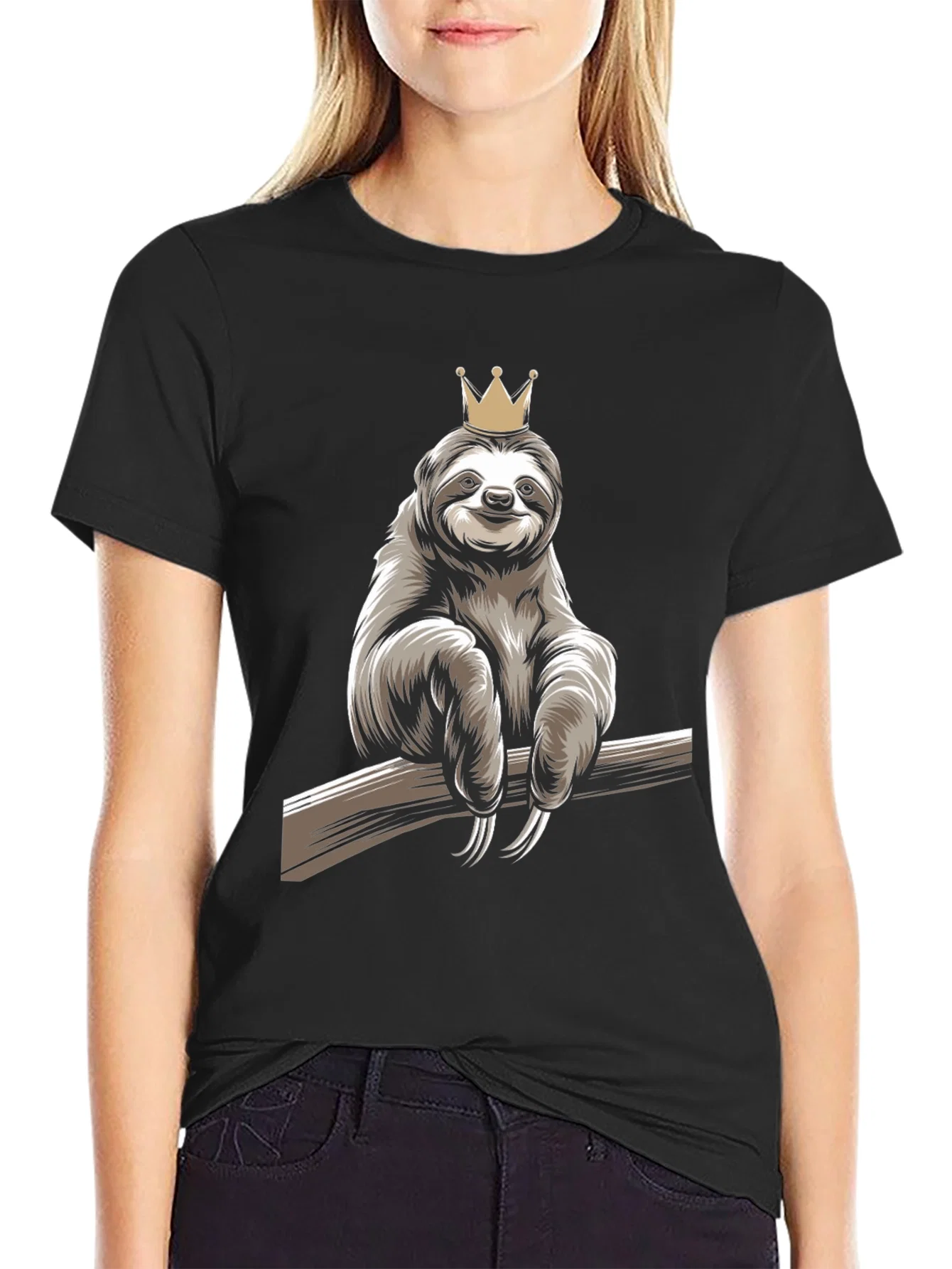 Rebbecca Sloth King Graphic T-Shirt - Relaxed Casual Wear