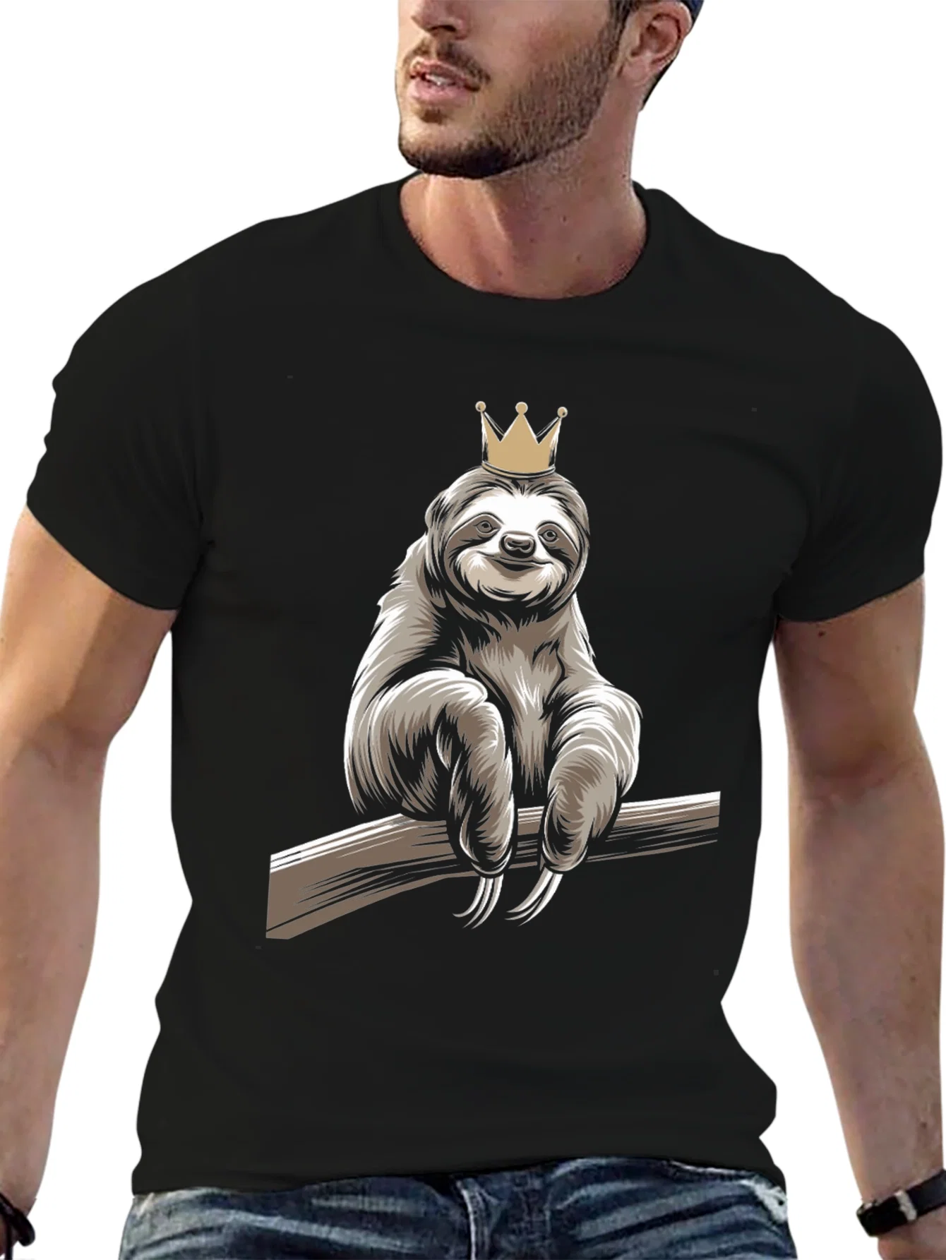 Rebbecca Sloth King Graphic T-Shirt - Relaxed Casual Wear