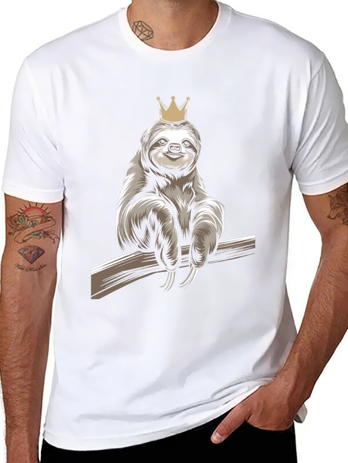 Rebbecca Sloth King Graphic T-Shirt - Relaxed Casual Wear