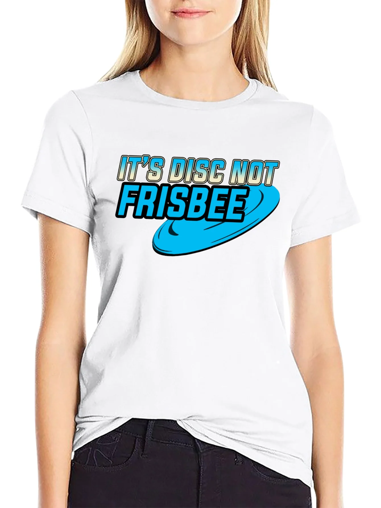 Rebbecca Its Disc Not Frisbee - Black Cotton Tee