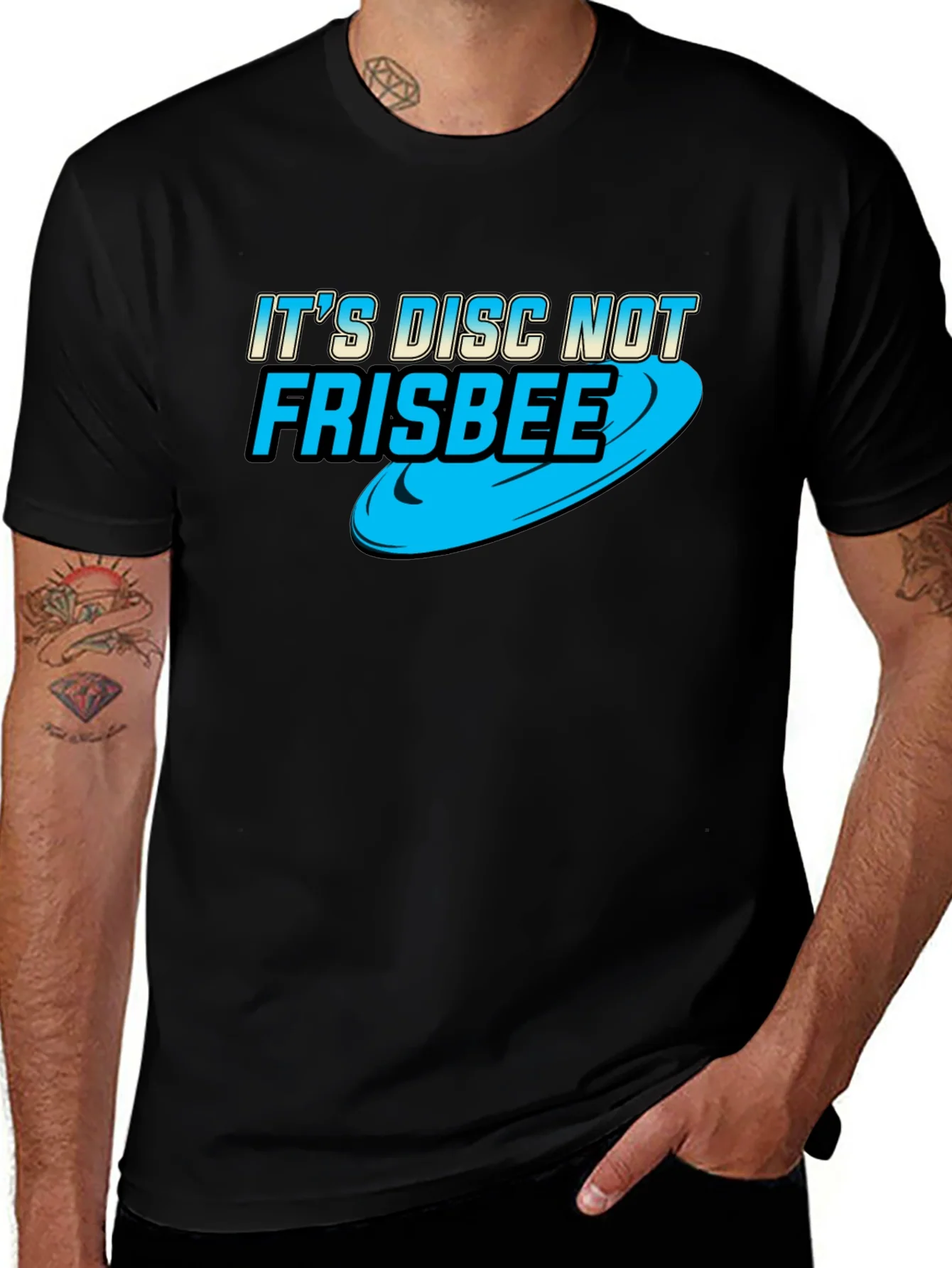 Rebbecca Its Disc Not Frisbee - Black Cotton Tee