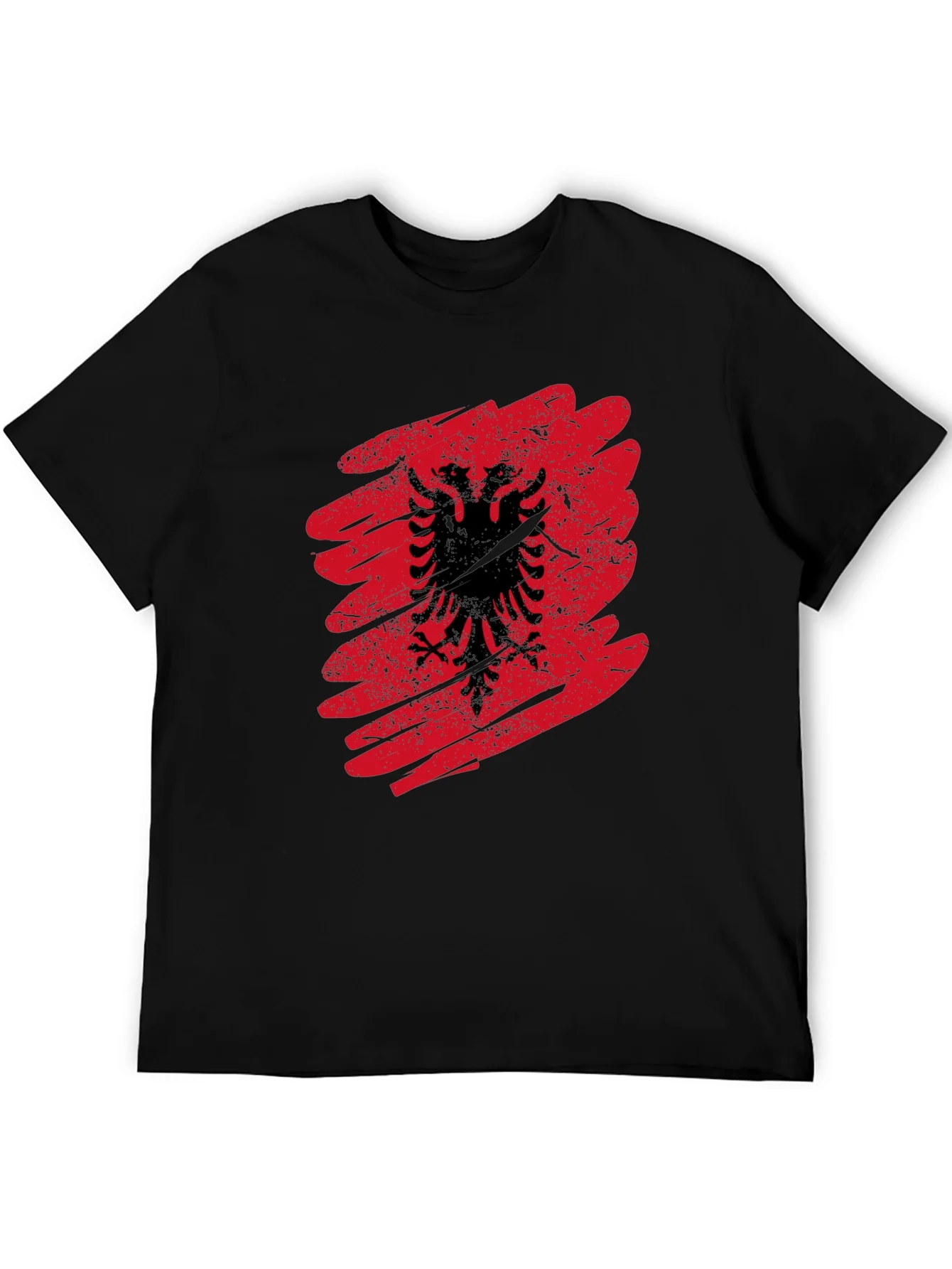 Rebbecca Albania Flag Graphic Tee - Mens Black T-Shirt
