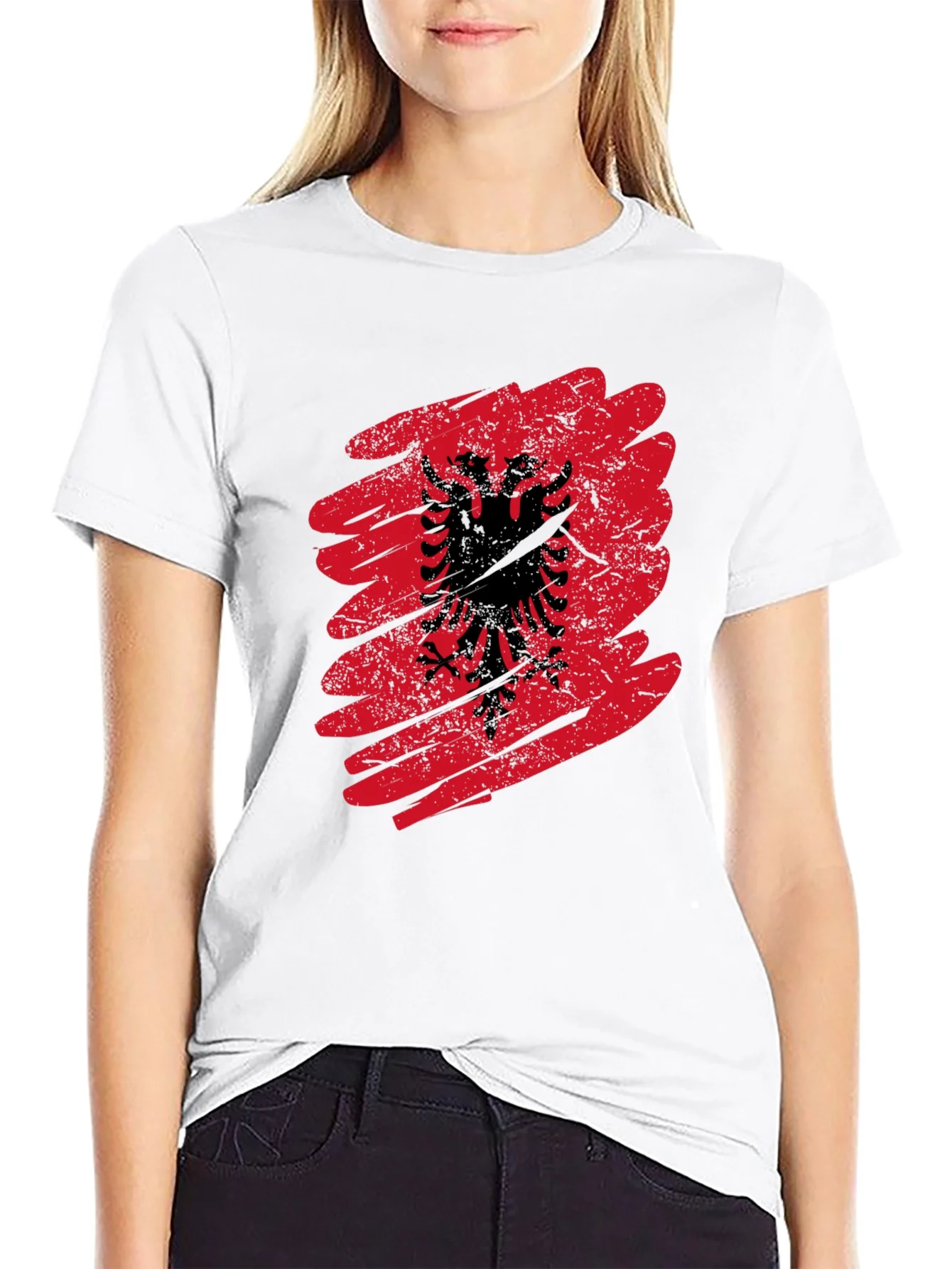 Rebbecca Albania Flag Graphic Tee - Mens Black T-Shirt