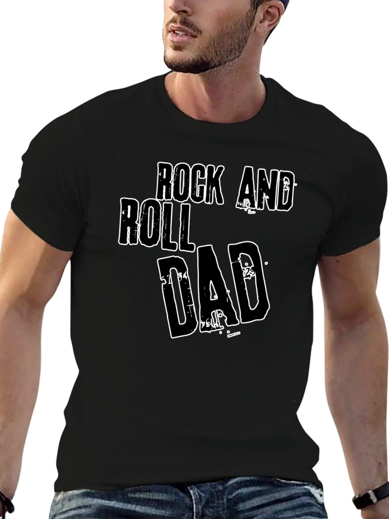 Camiseta Negra Rock and Roll Dad