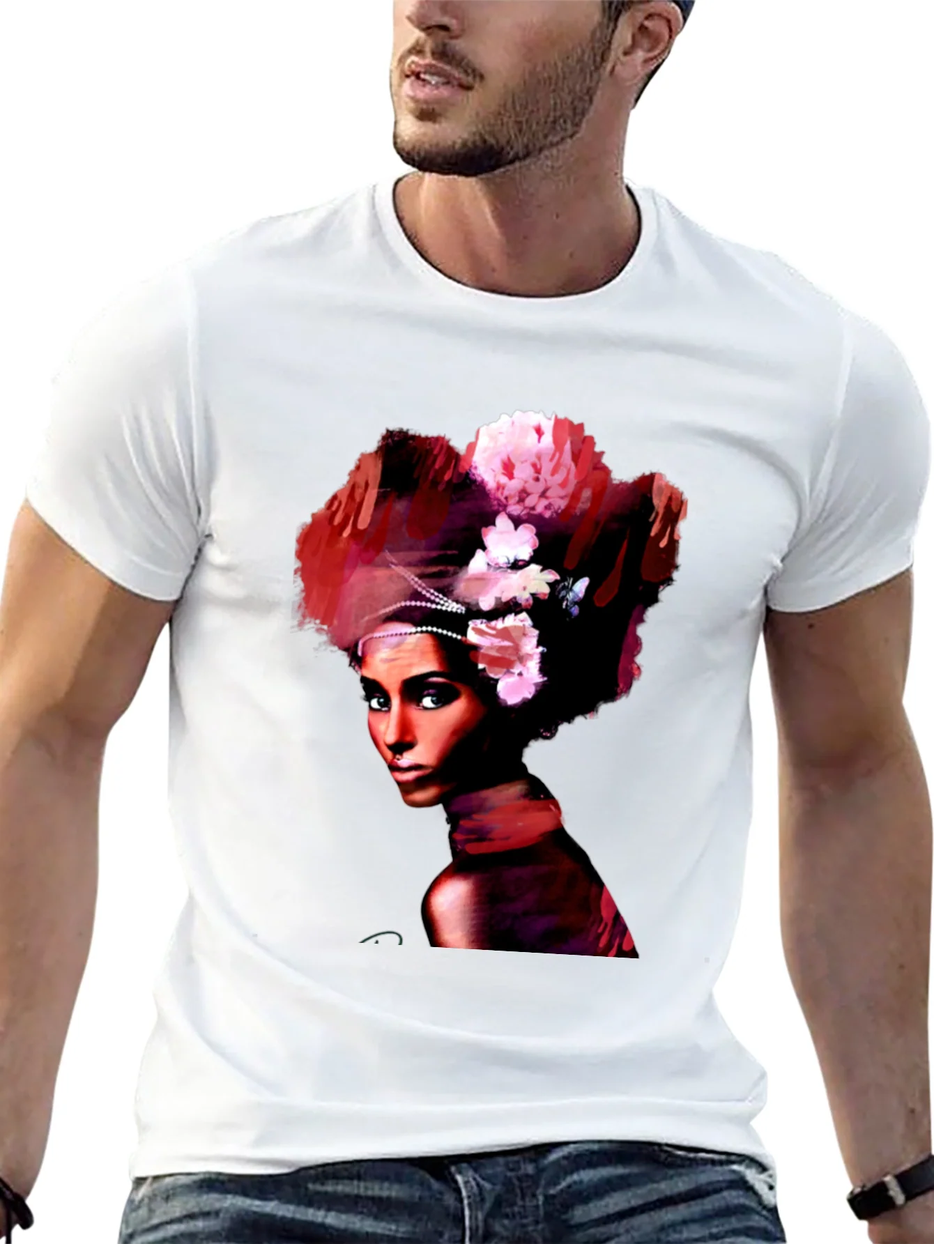 Camiseta Negra con Dise?o Art¨ªstico de Mujer