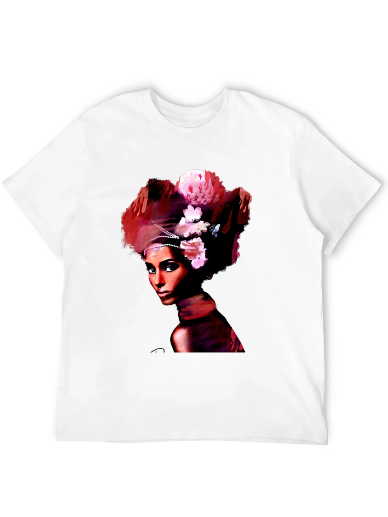 Camiseta Negra con Dise?o Art¨ªstico de Mujer