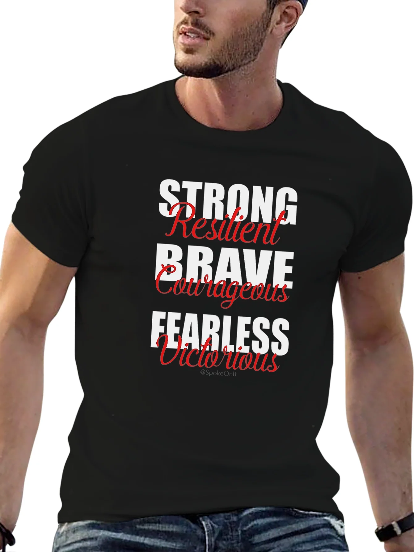 Rebbecca Motivational Words Black T-Shirt