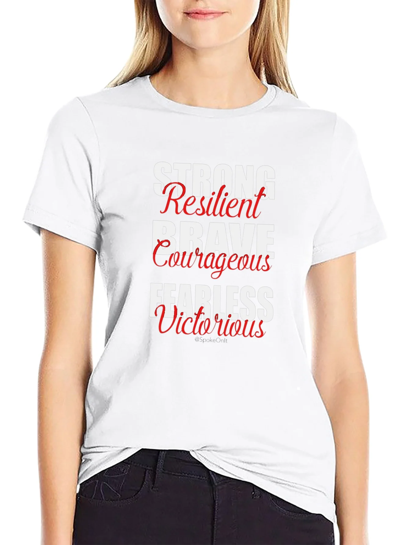 Rebbecca Motivational Words Black T-Shirt
