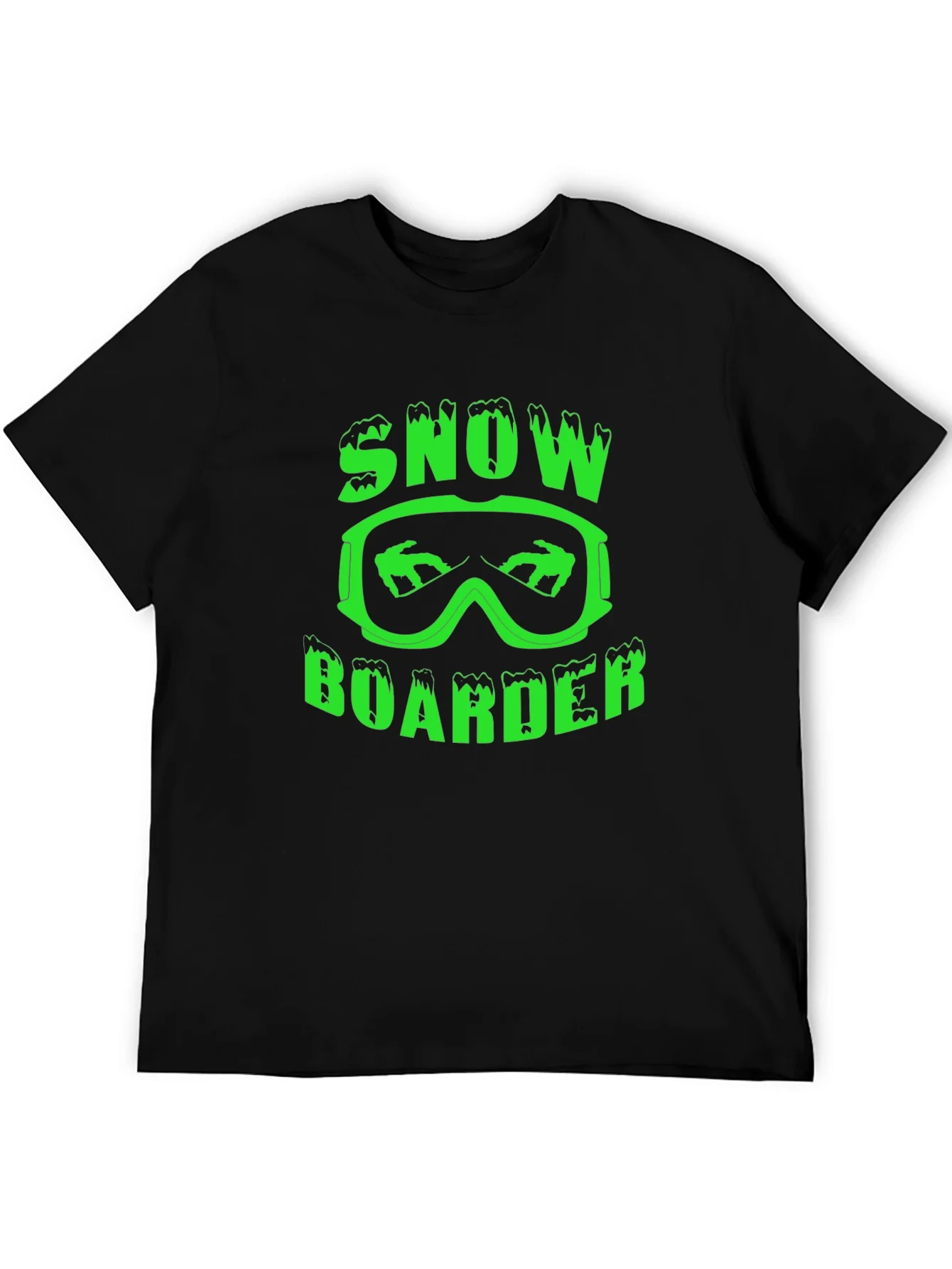Camiseta Negra Snow Boarder Dise?o Gr¨¢fico ¨²nico
