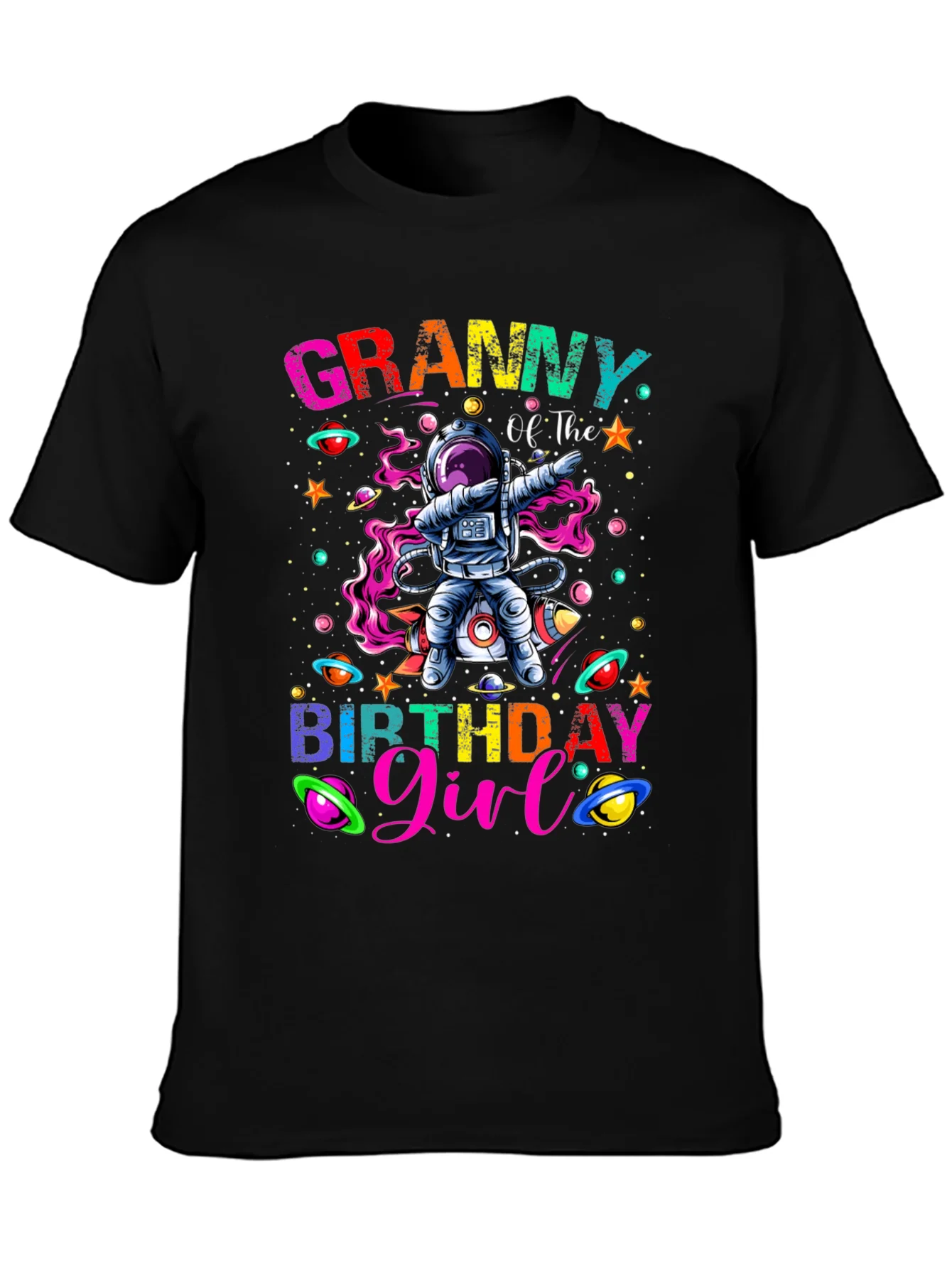 Rebbecca Granny Birthday Girl Space Astronaut T-Shirt