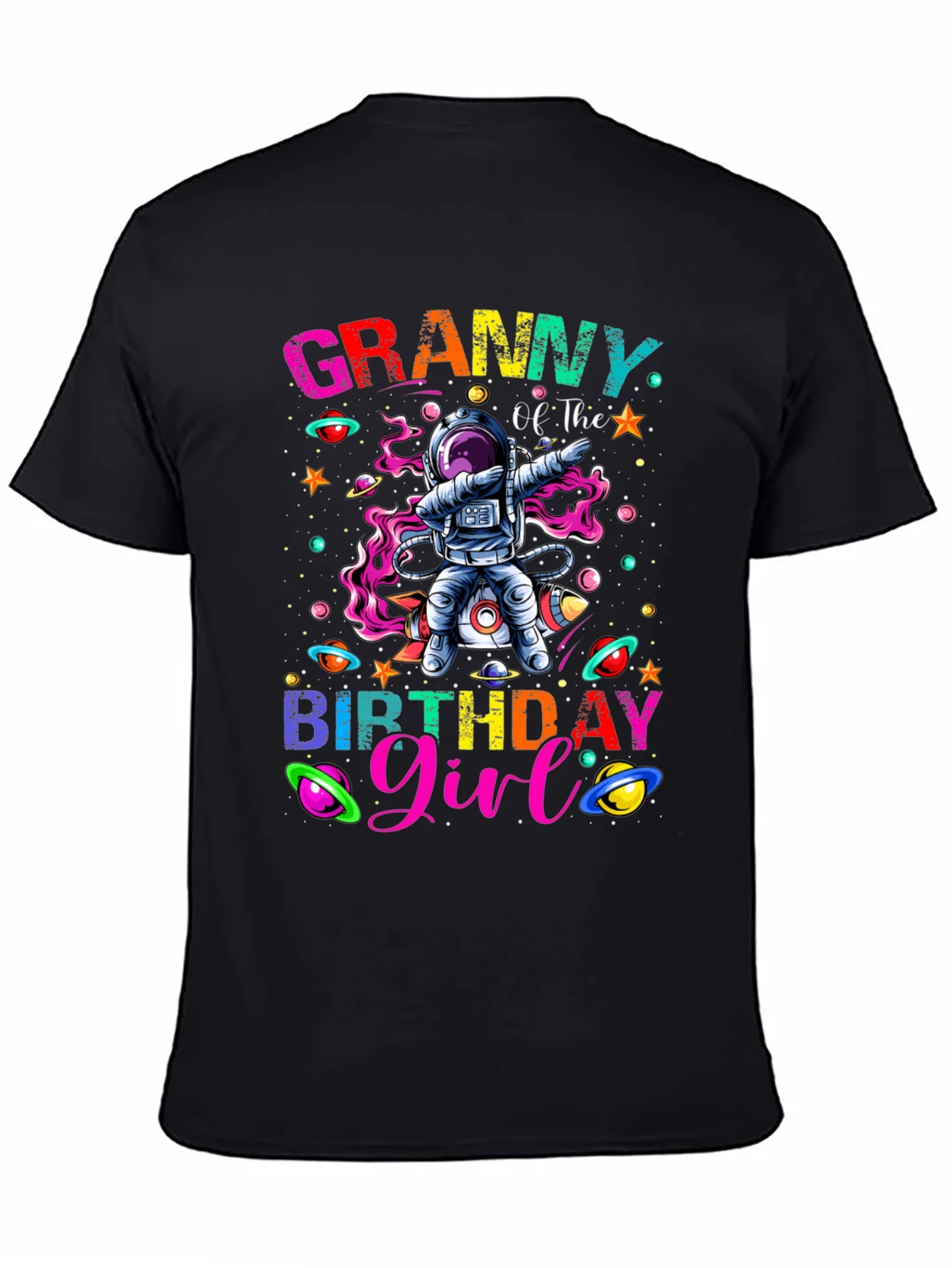 Rebbecca Granny Birthday Girl Space Astronaut T-Shirt