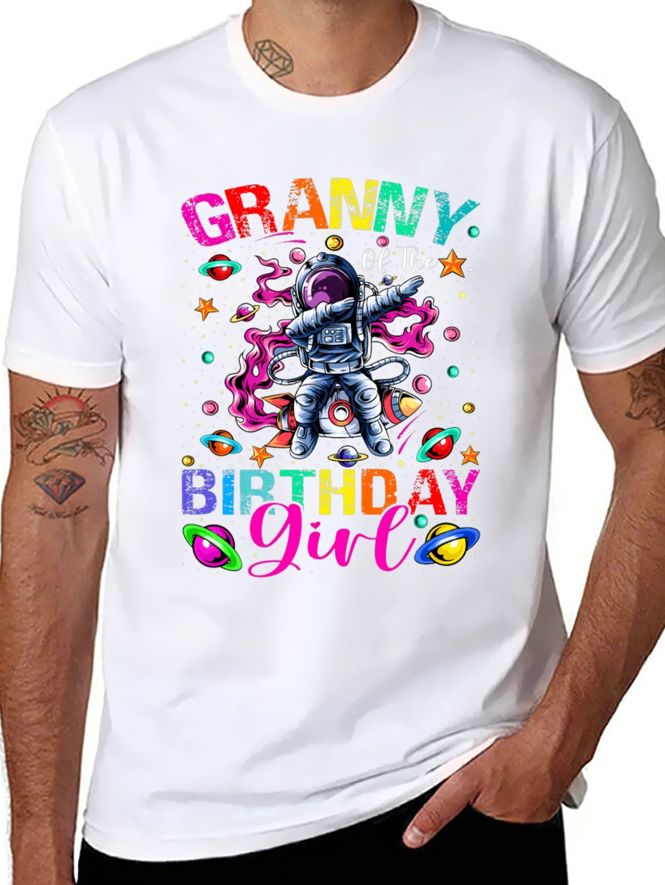 Rebbecca Granny Birthday Girl Space Astronaut T-Shirt