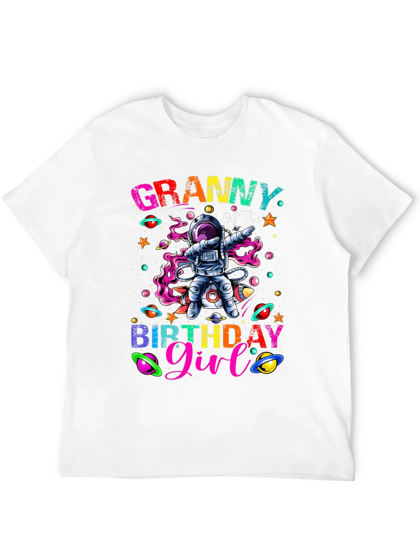 Rebbecca Granny Birthday Girl Space Astronaut T-Shirt