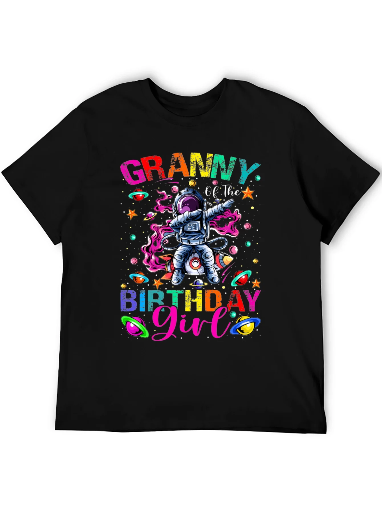 Rebbecca Granny Birthday Girl Space Astronaut T-Shirt