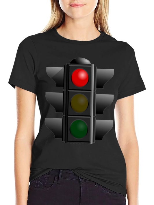 Rebbecca Traffic Light Graphic Tee - Novelty Stoplight Shirt