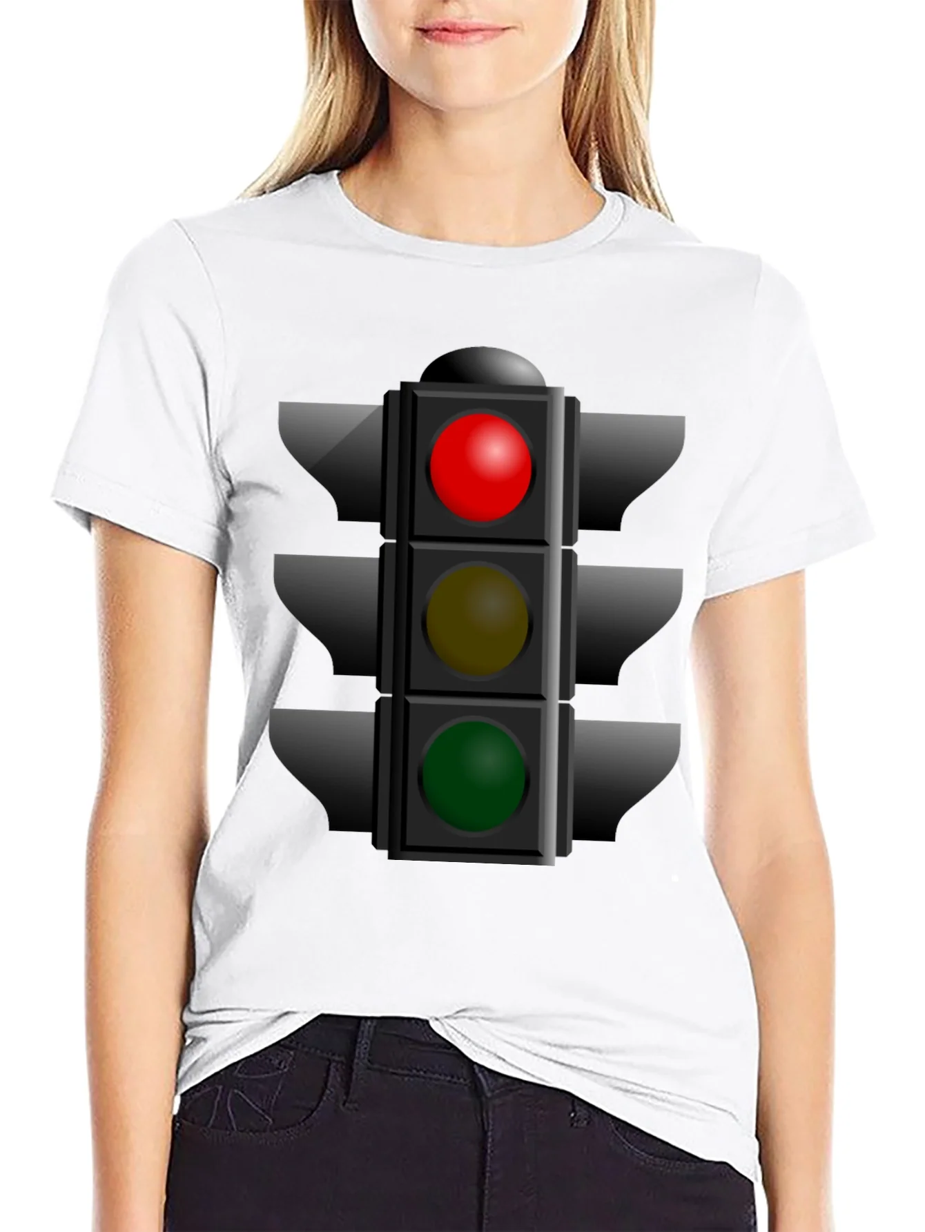 Rebbecca Traffic Light Graphic Tee - Novelty Stoplight Shirt