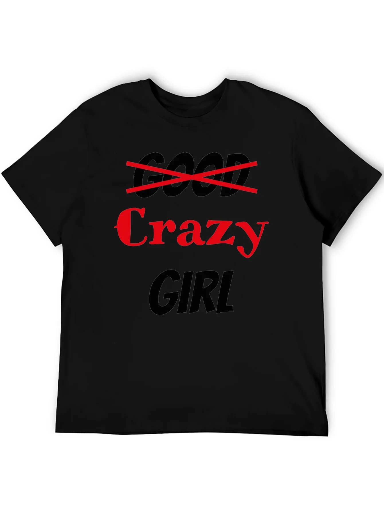 Camiseta Negra: Chica Loca (Crazy Girl)