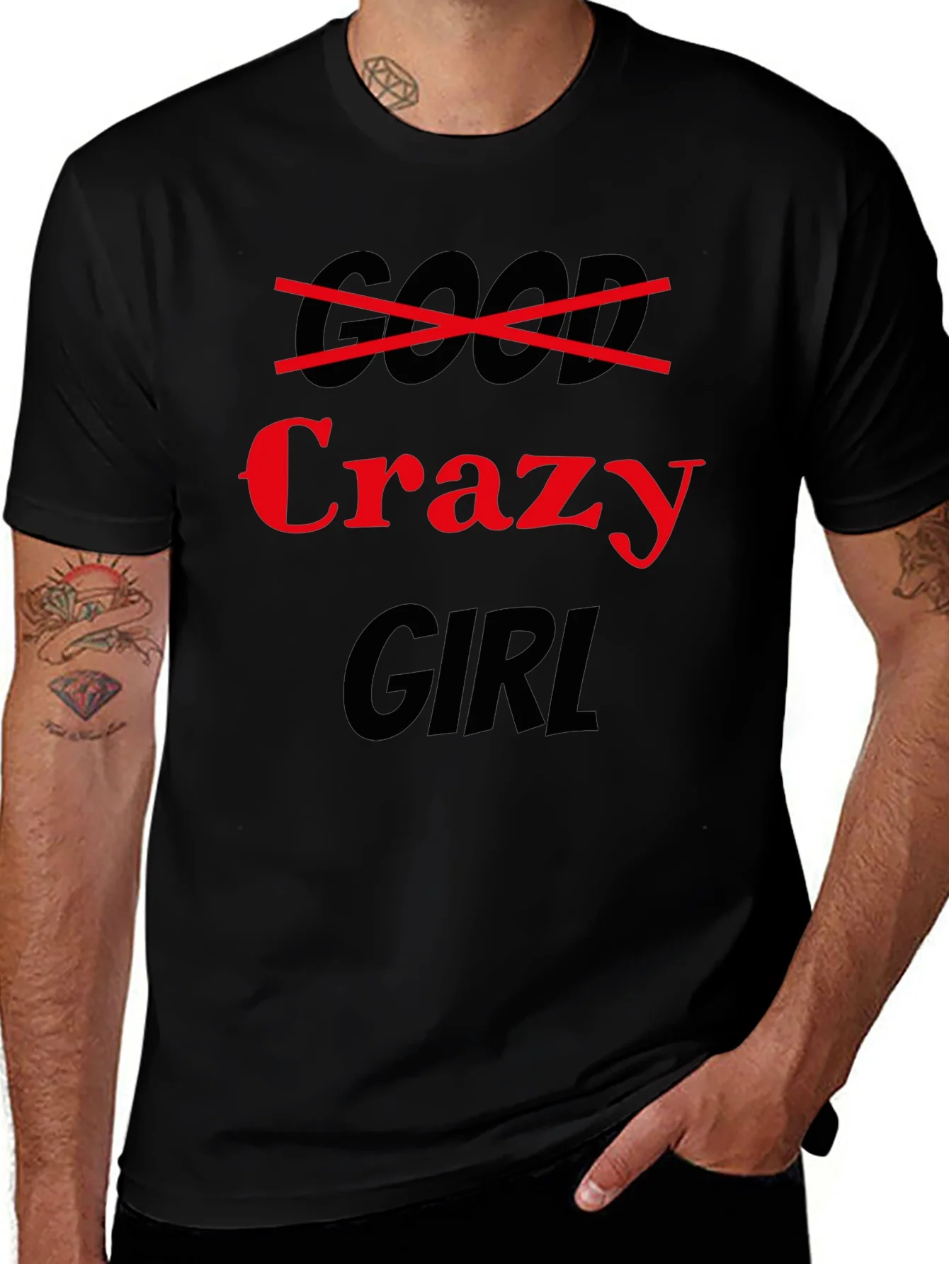 Camiseta Negra: Chica Loca (Crazy Girl)