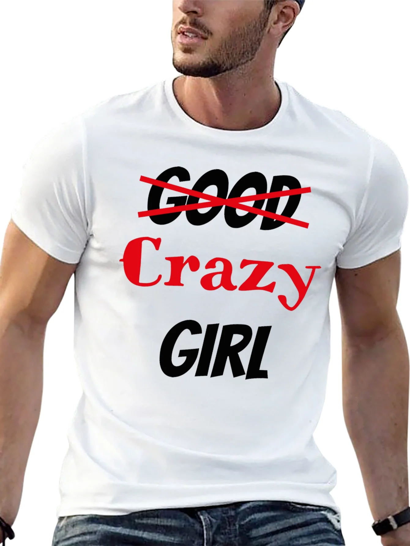 Camiseta Negra: Chica Loca (Crazy Girl)