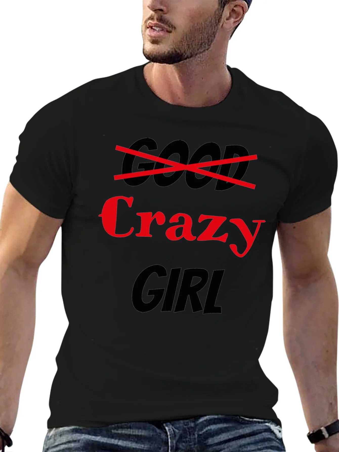 Camiseta Negra: Chica Loca (Crazy Girl)