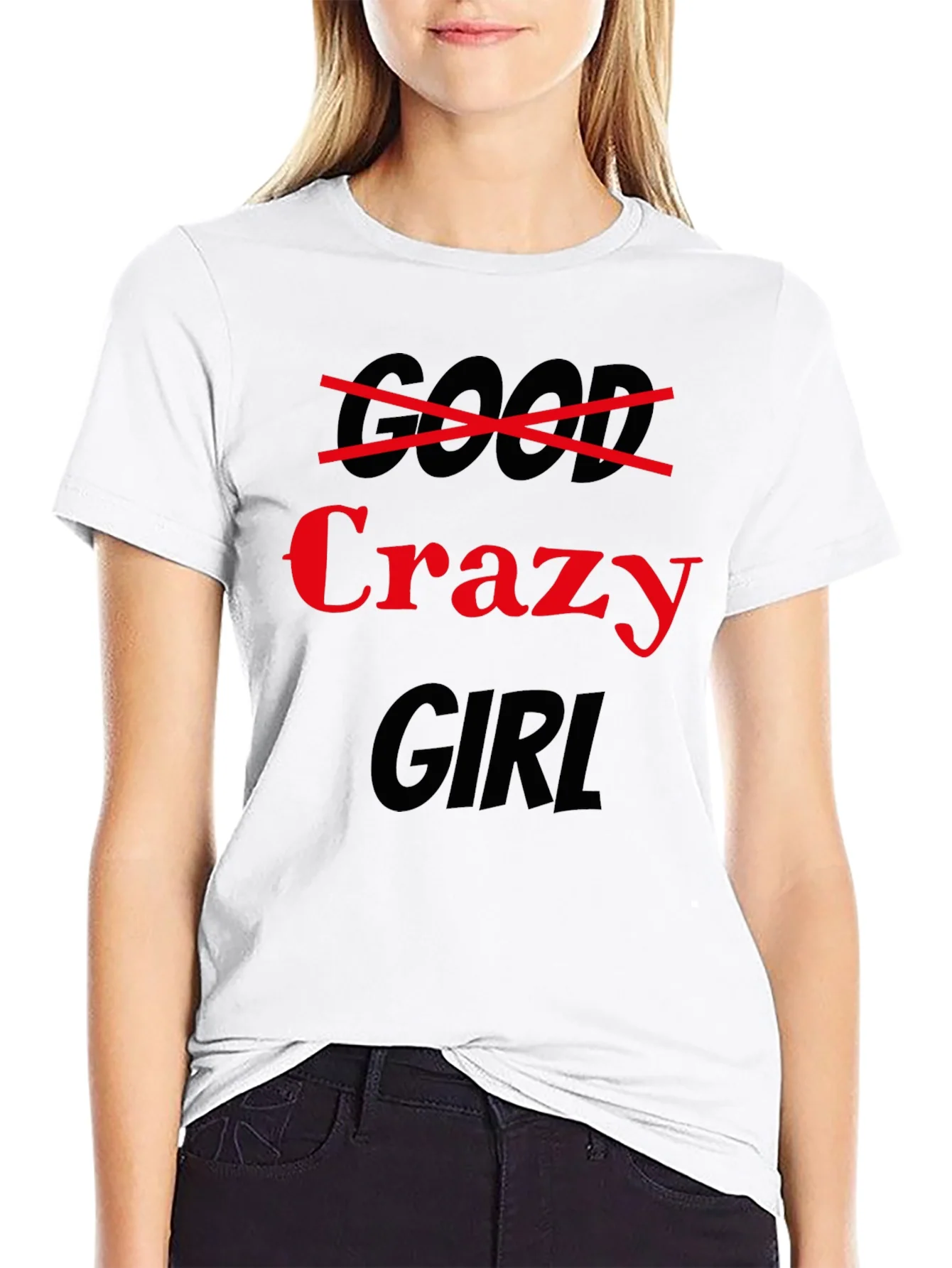 Camiseta Negra: Chica Loca (Crazy Girl)