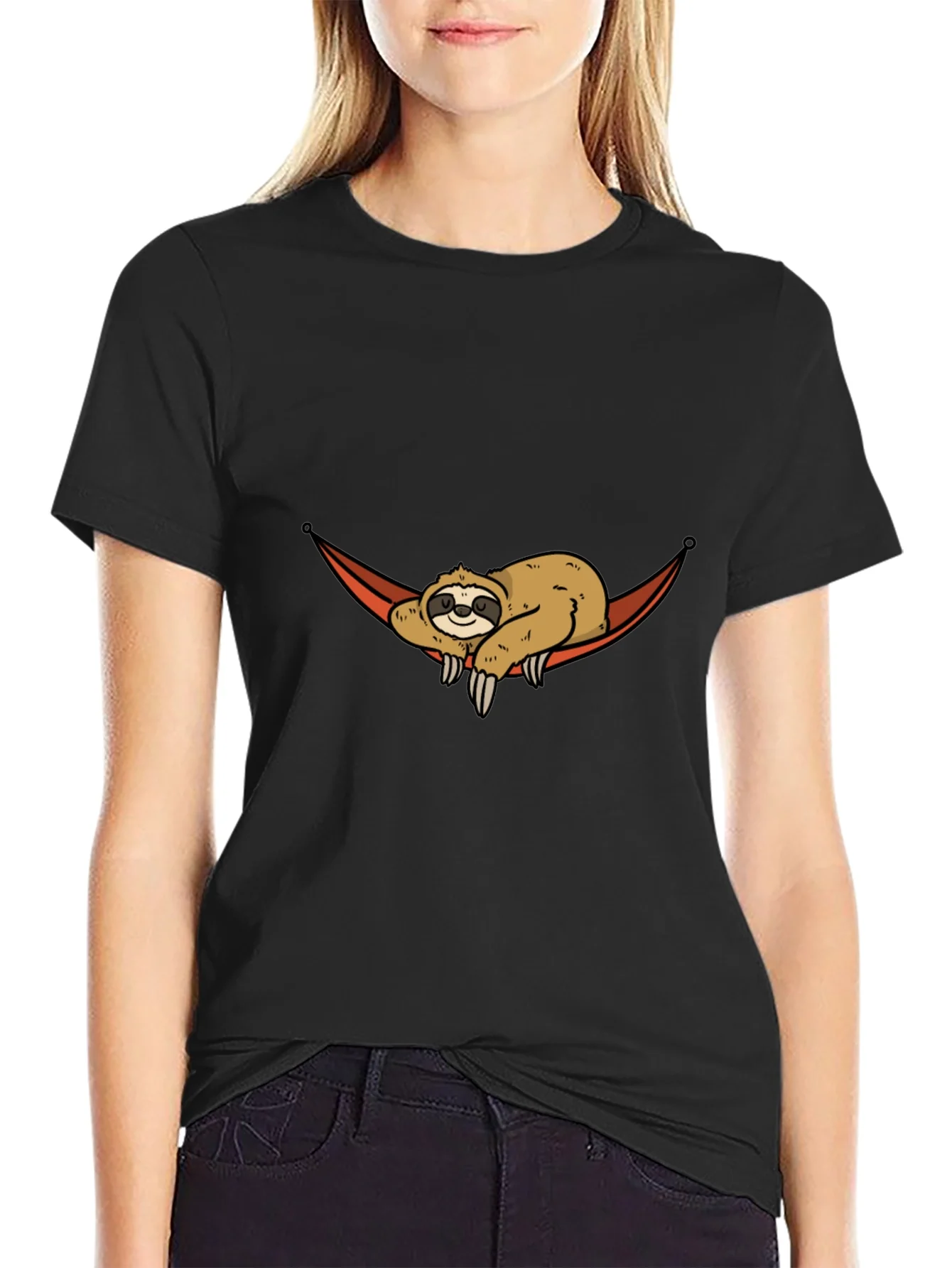 Rebbecca Sloth Hammock Graphic Tee - Relaxed Style